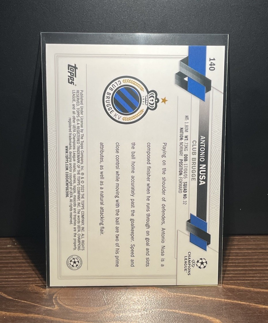 2022-23 Topps UCC 1st Edition Antonio Nusa Starball RC Rookie Club Brugge