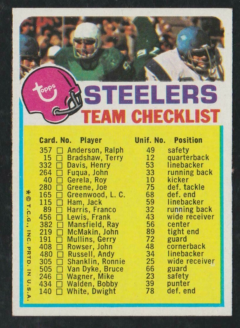 1973 TOPPS FOOTBALL TEAM CHECKLIST – YOU PICK TEAM – NM **** FREE SHIPPING ****