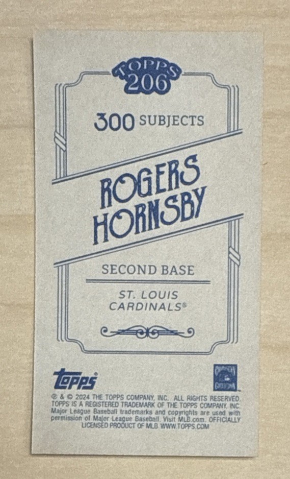 ROGERS HORNSBY – 2024 Topps 206 (T206) [Base] – #116 – ST. LOUIS CARDINALS