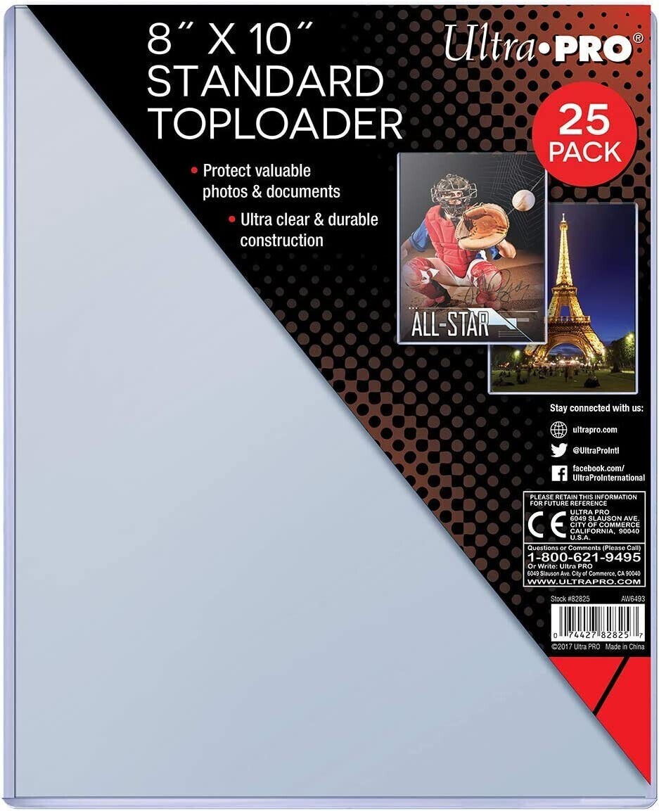 1 Pack (25) Ultra Pro 8 x 10 Photograph Toploader Hard Plastic Photo Protectors