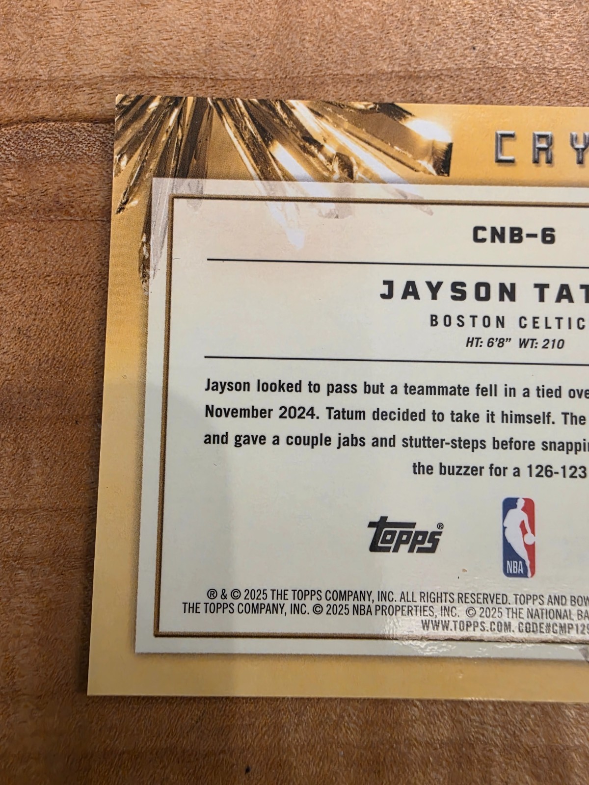 2025 Bowman Chrome Crystalized Jayson Tatum SSP Case Hit Color Match 🔥 🔥