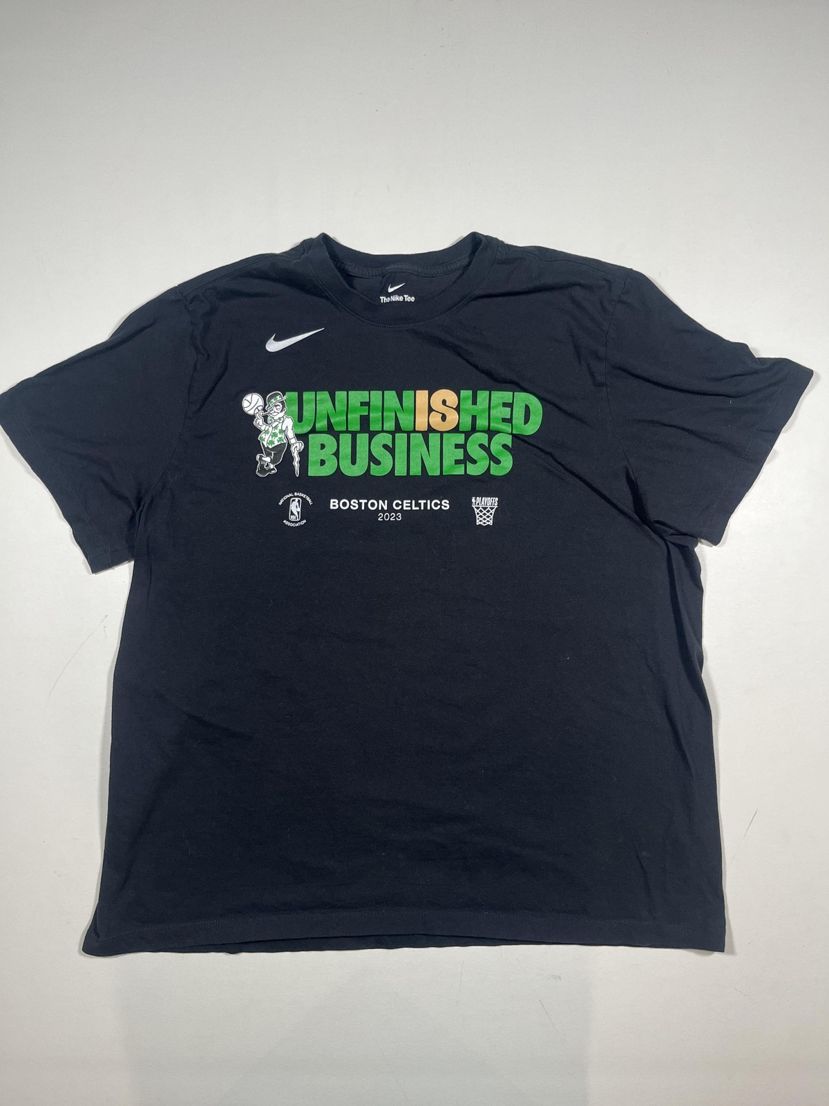 Boston Celtics Shirt Mens 2XL Black NBA Basketball Nike Unfinished Business 2023