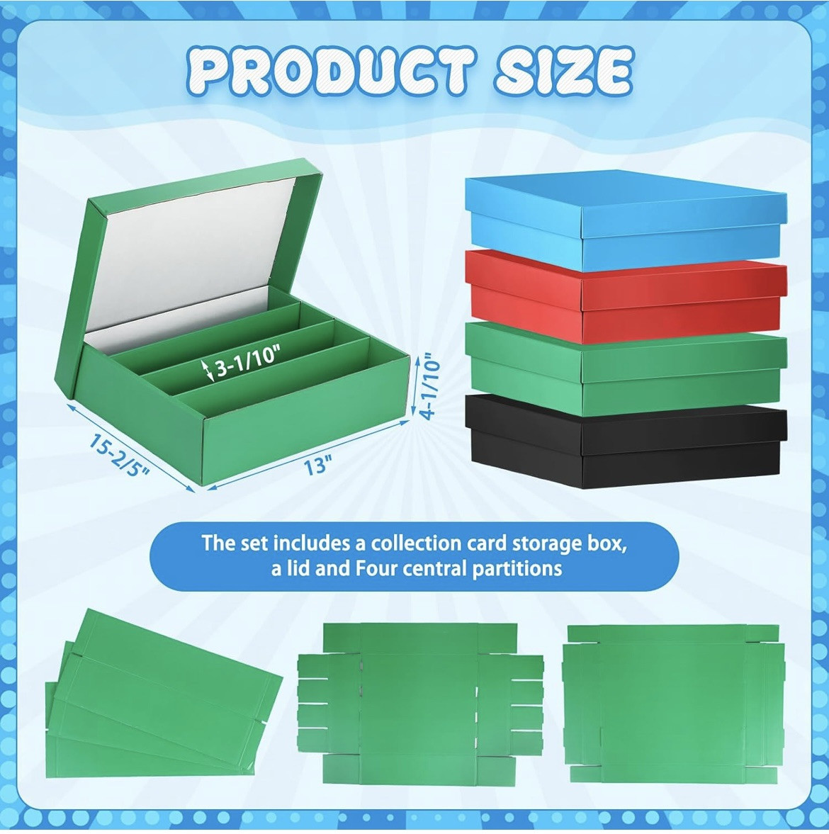 Pick Your Color!! Trading Card Storage Box, 3200 Card Capacity, Ships Free!