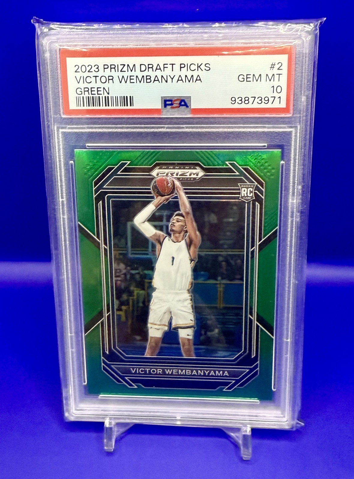 2023 Panini Prizm Draft Picks Victor Wembanyama #2 Green PSA 10 RC