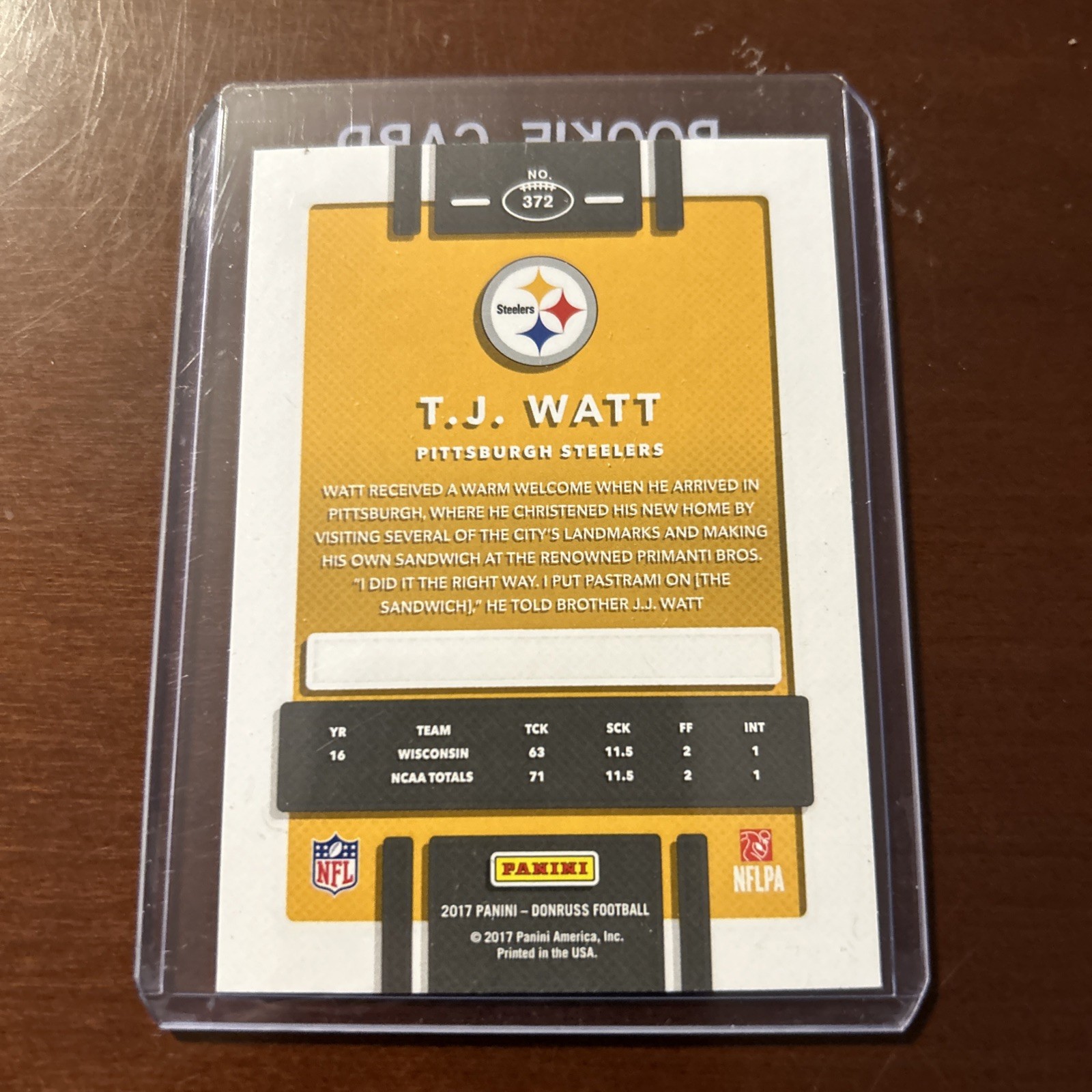 2017 Panini Donruss – Rookies T.J. Watt #372 (RC)