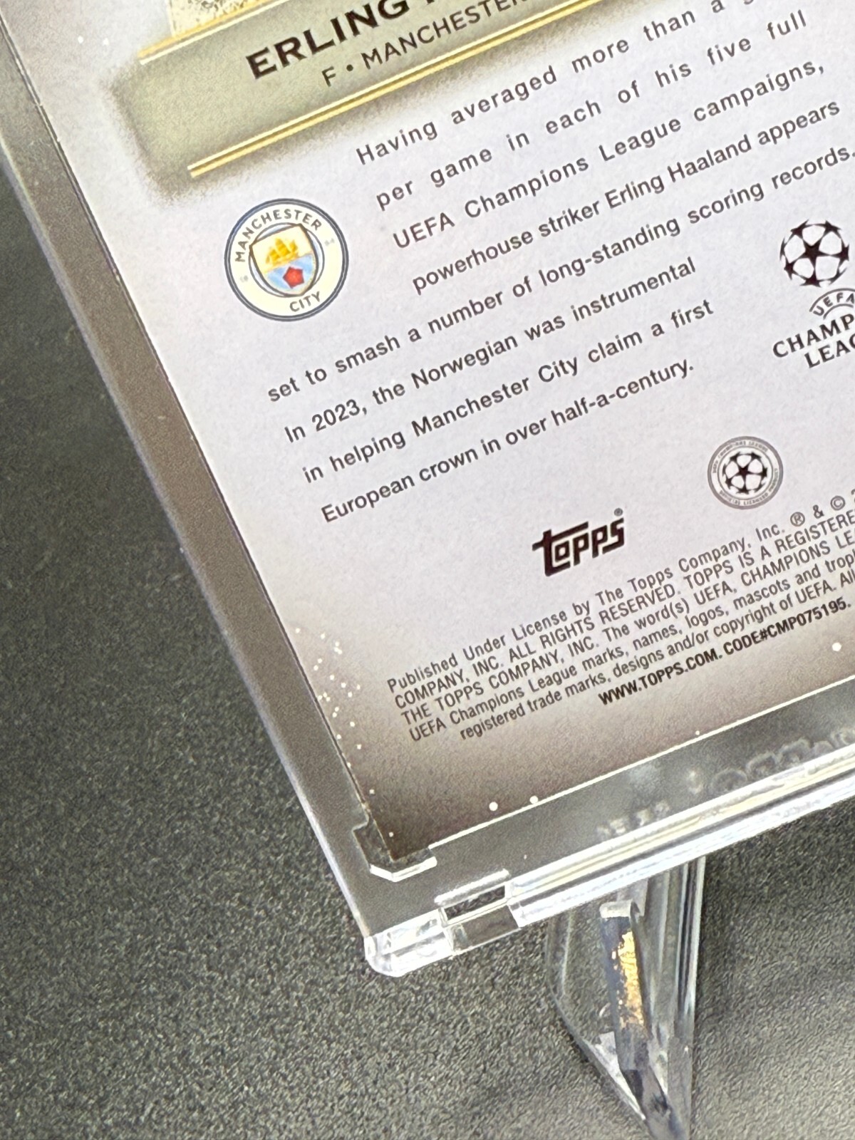 Erling Haaland 2023-24 Topps Merlin UCC Mystic Nights Refractor #MN-14 Man City