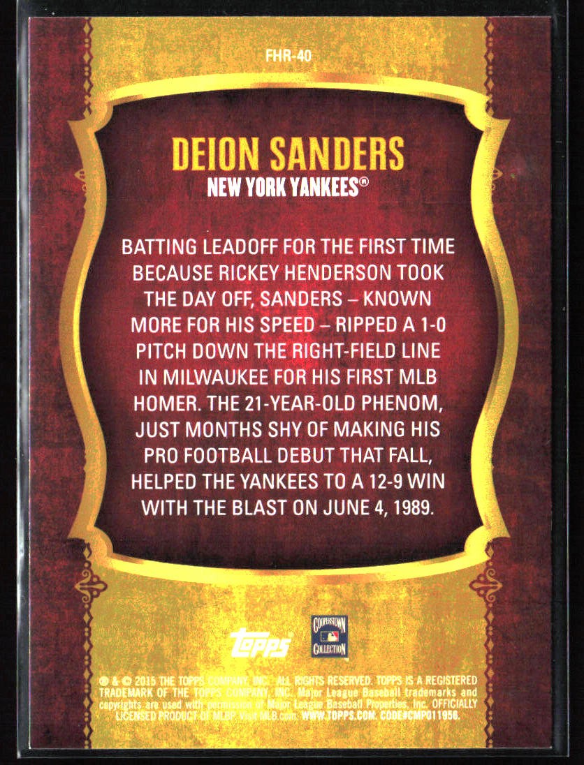 2015 Topps #FHR-40 Deion Sanders First Home Run Silver (Series One)
