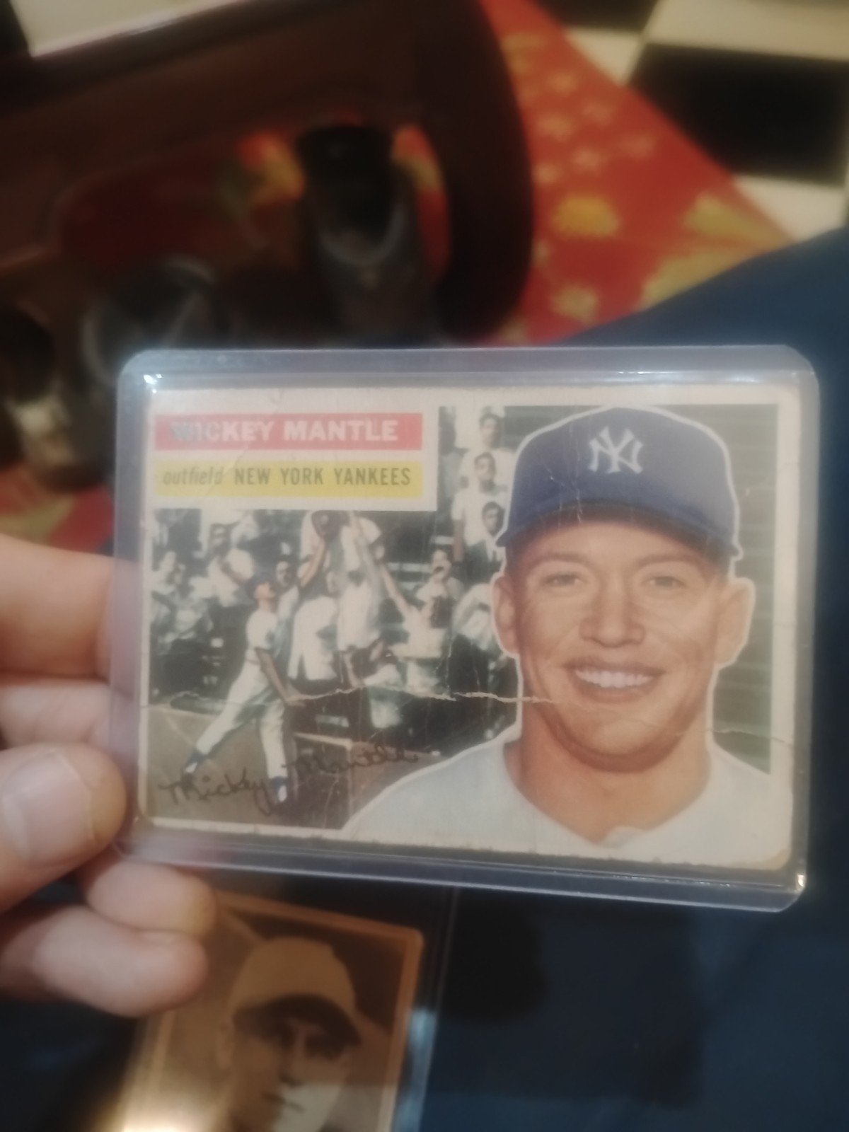 1956 Topps Mickey Mantle #135 Gray Back Yankees HOF 56 Triple Crown/MVP Yr Poor