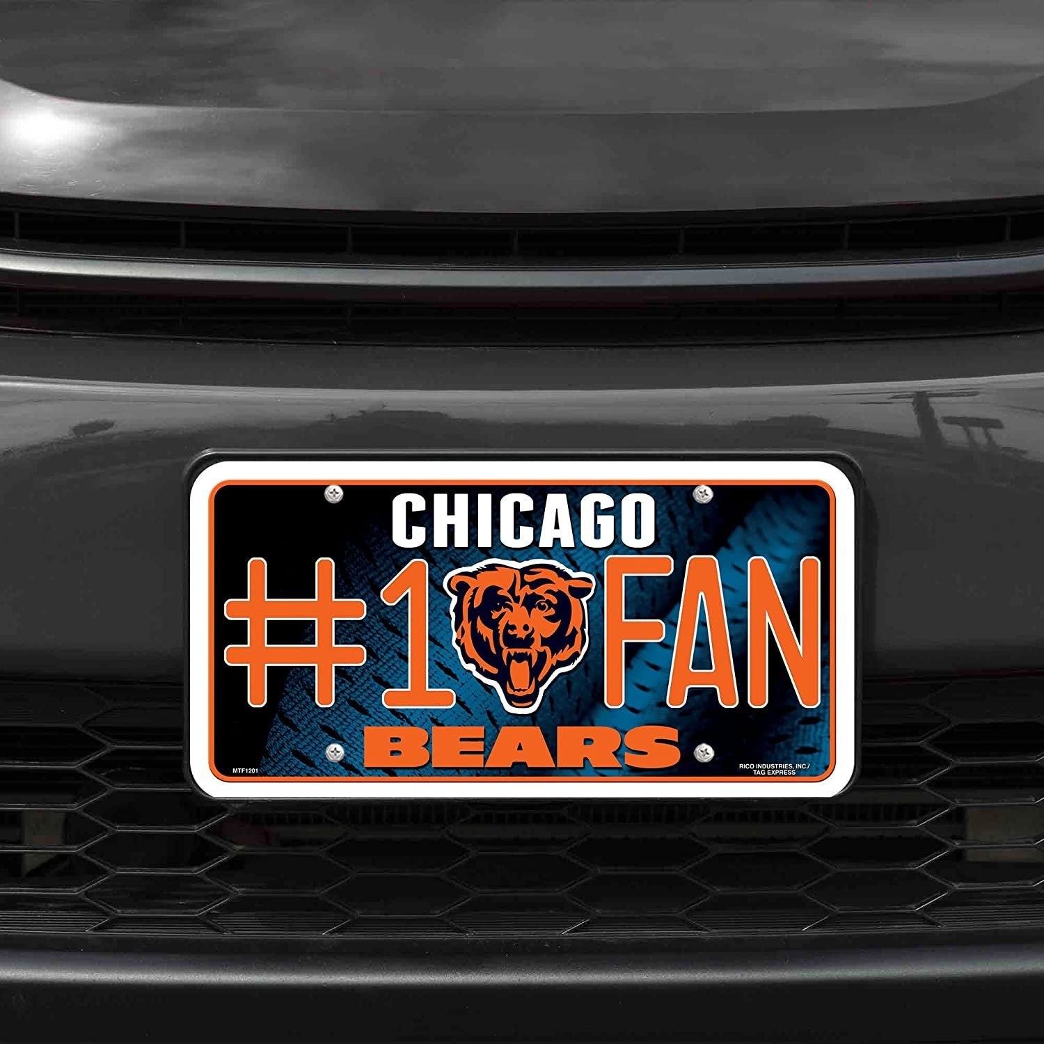 Chicago Bears #1 Fan Metal License Plate Tag Aluminum Novelty 12×6 Inch