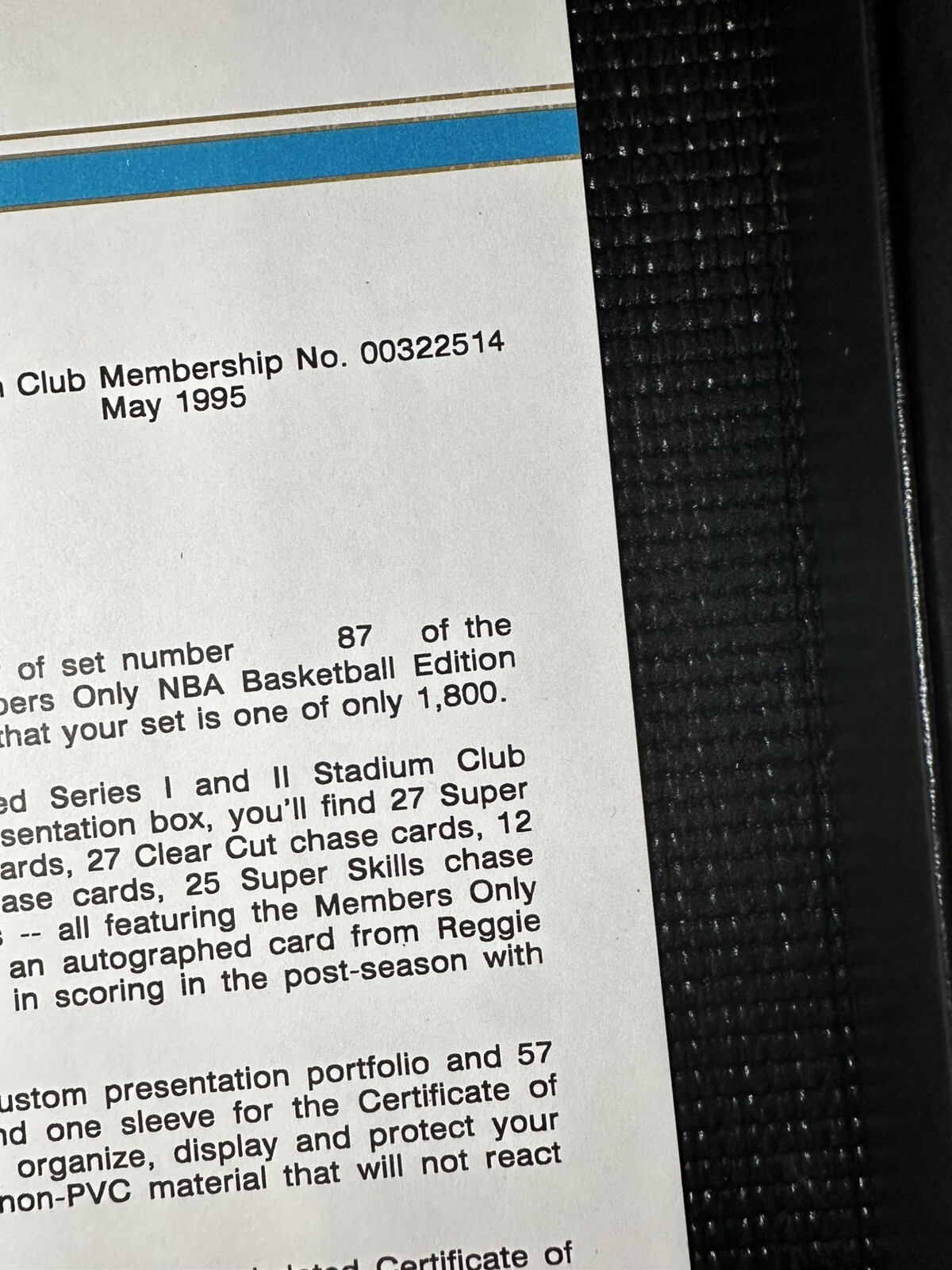 1994-1995 Stadium Club Basketball MEMBERS ONLY Complete Set 18/1800 W/COA! Wow!