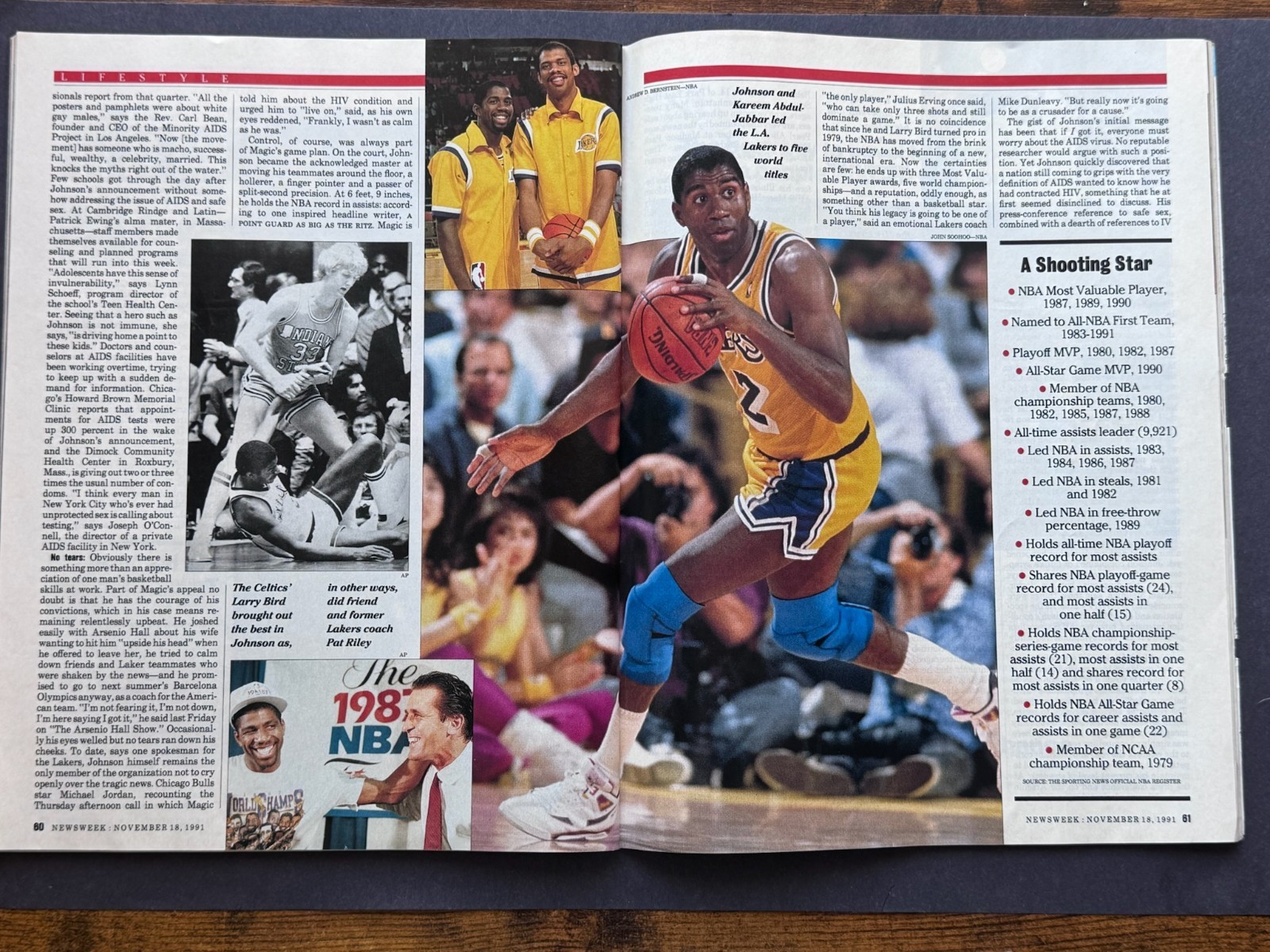 Vintage 90s NBA Basketball Card & Magazine Bundle Jordan Magic Bird Dream Team