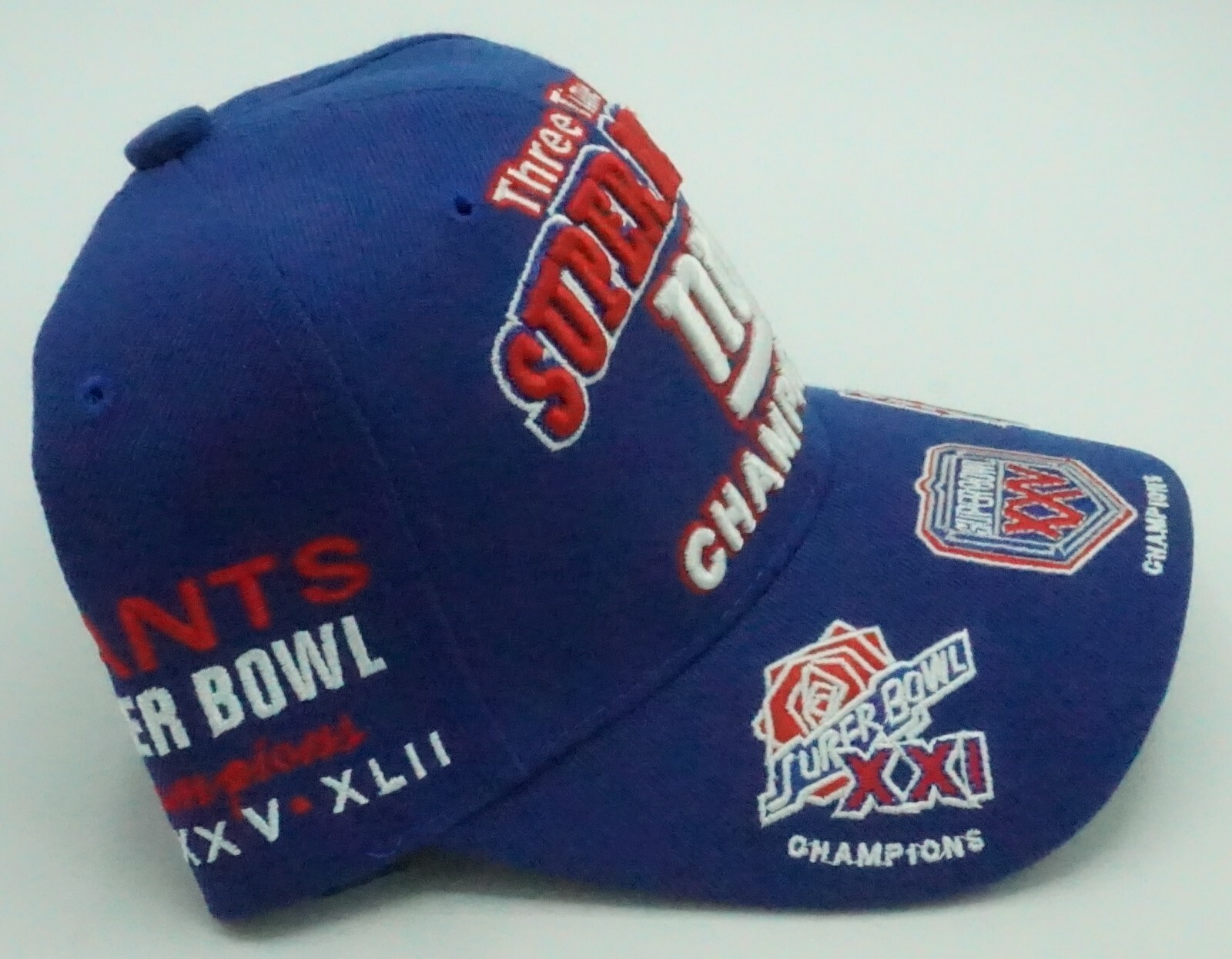 NFL New York Giants Reebok Adult Adjustable Fit 3X Super Bowl Champs Cap Hat NEW