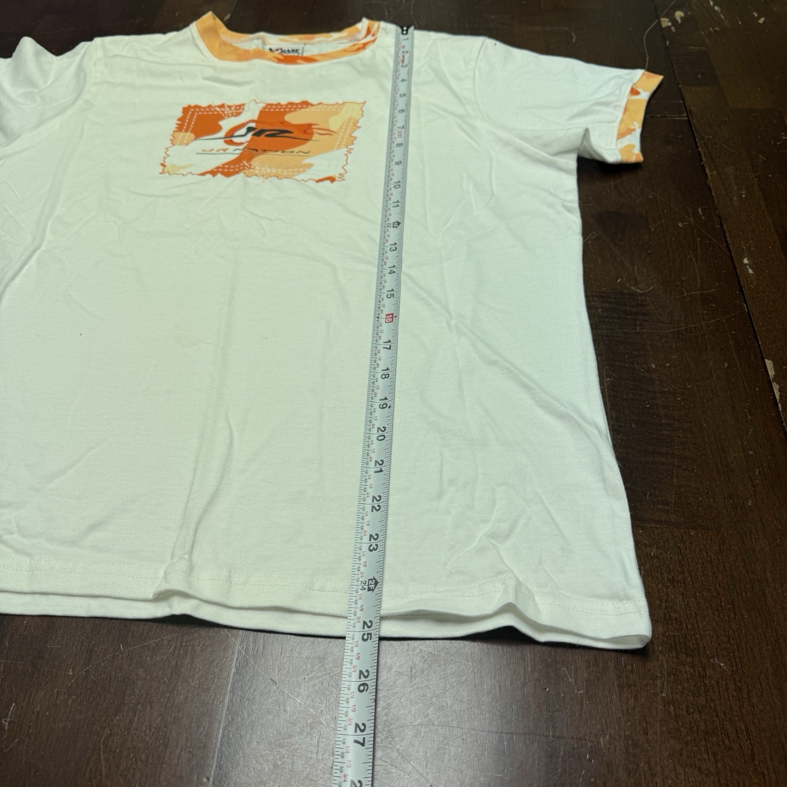 New Chase Authentics Dale Jr #88 Shirt Womens Size L White Orange Camo NASCAR Jr