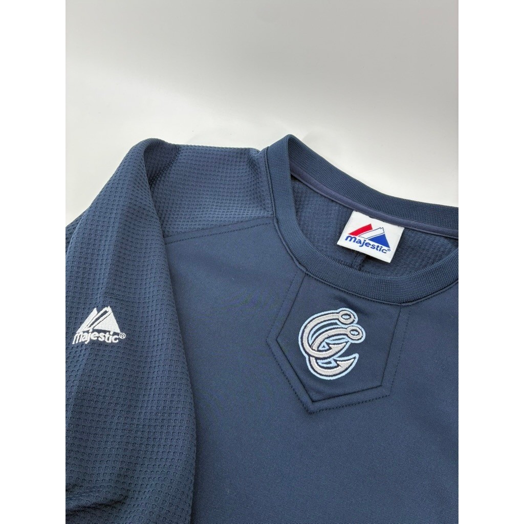Majestic Therma Base Navy Blue Training Pullover Mens XL CC Logo Baseball Top