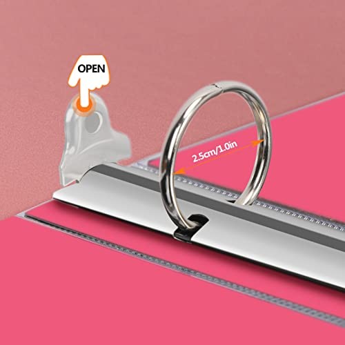 3 Ring Binder, Glitter 1 Inch Organizer (10.5” x 11.5”) Holds 8.5” x Pink