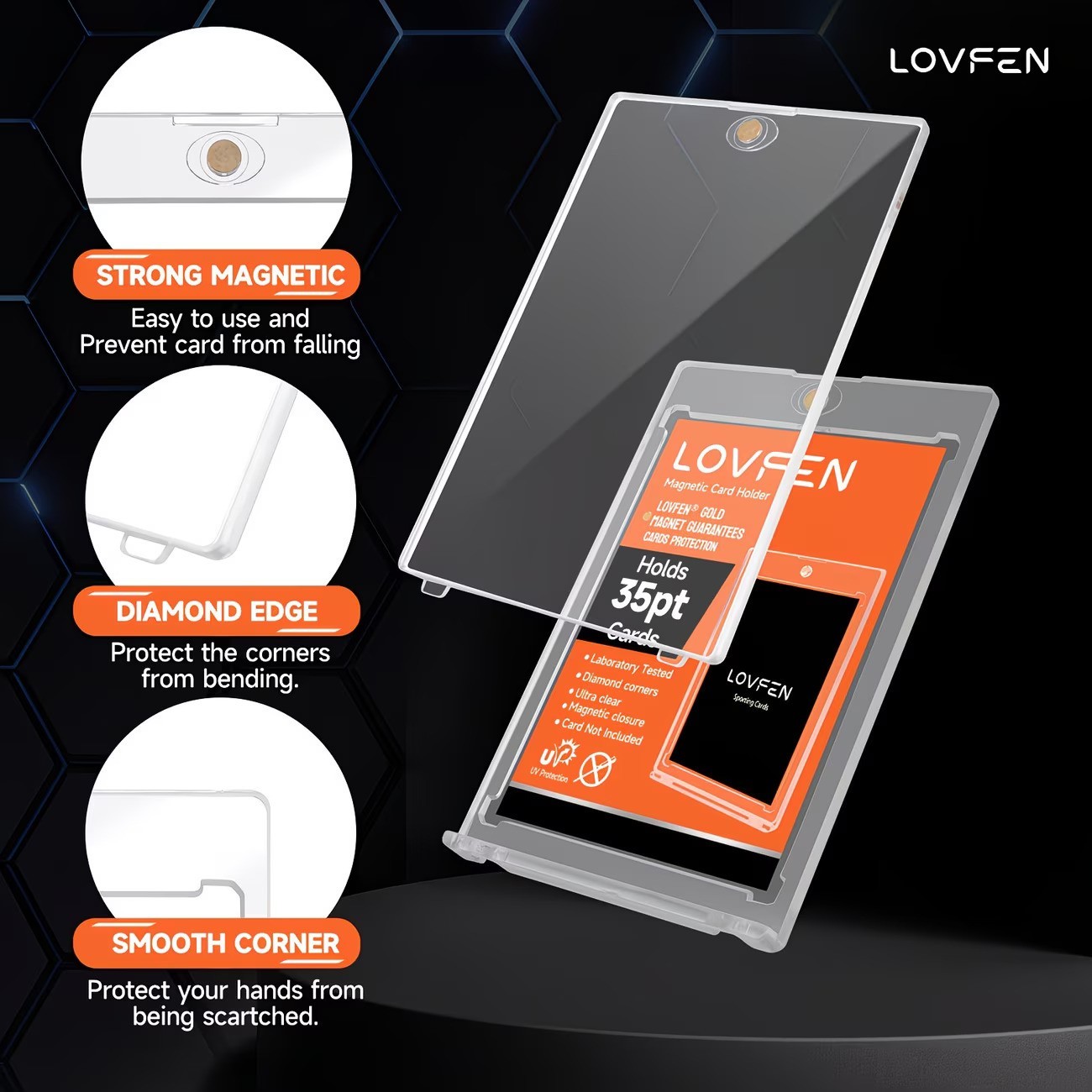 35pt Magnetic One Touch Card Holders for Trading Cards 5/25/50/100 Pack