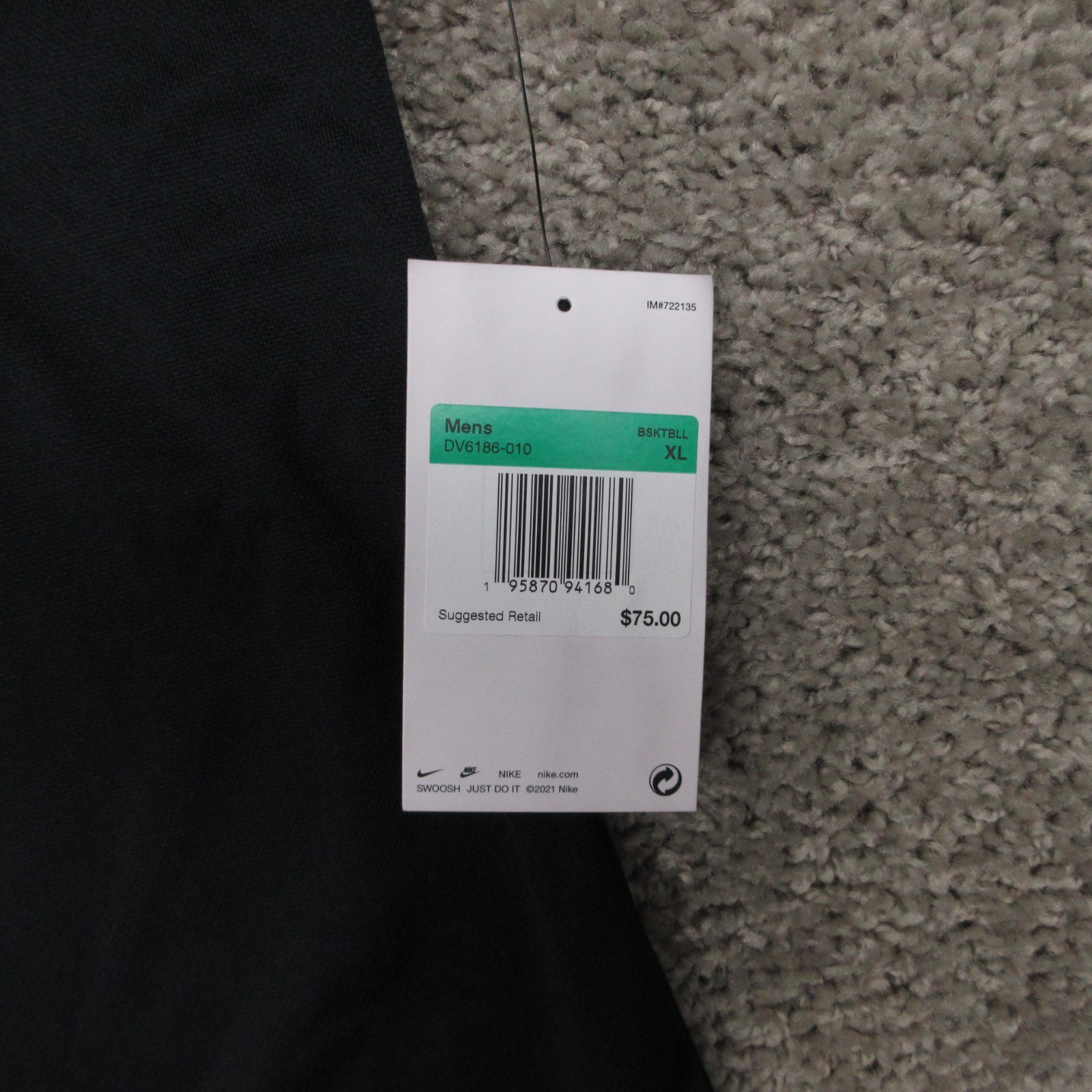 NBA Polo Shirt Mens XL Black Solid Draft Combine Nike Drifit Performance NEW