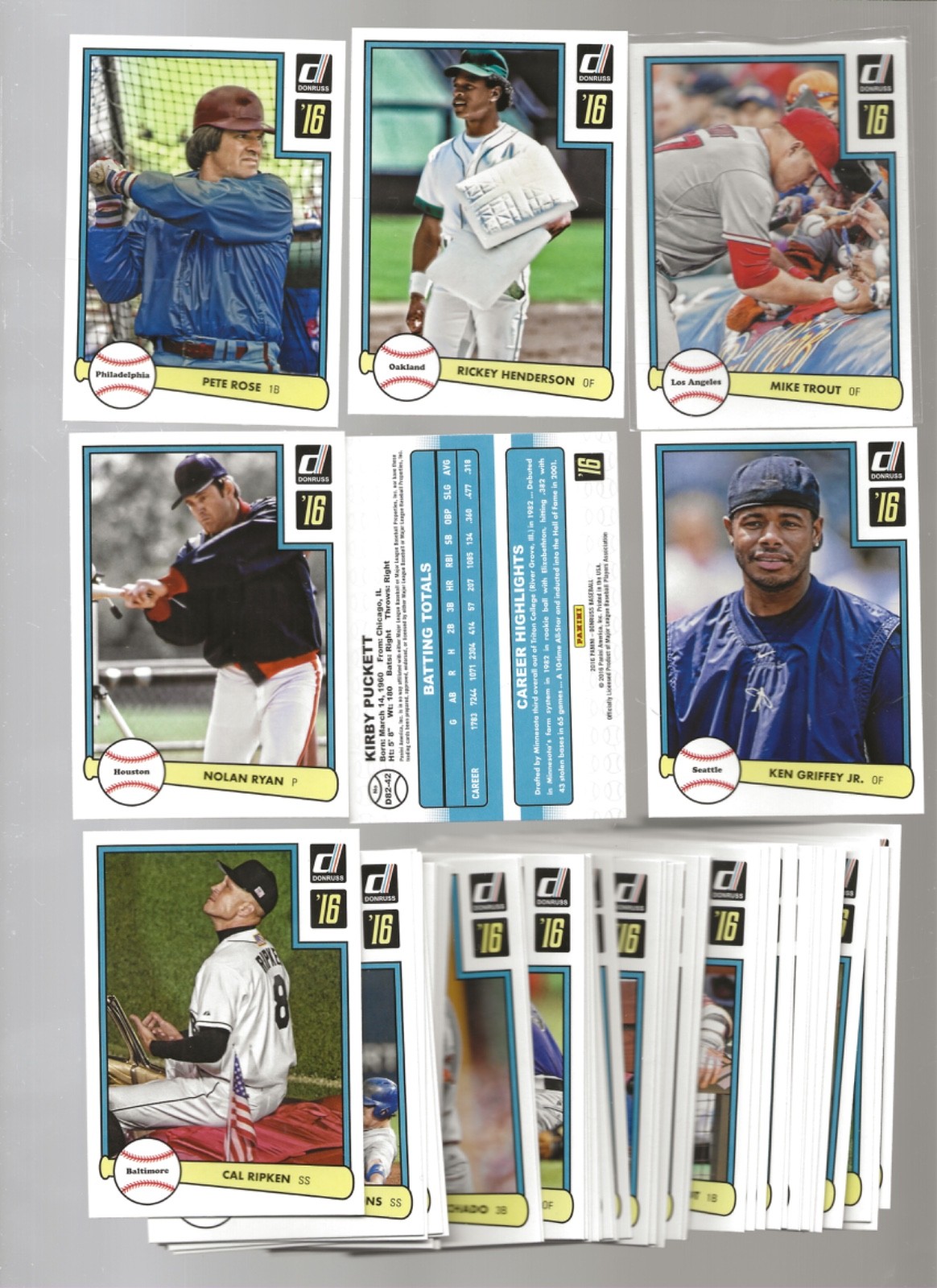 2016 DONRUSS BASEBALL RETRO VARIATION 1982 INSERT COMPLETE SET 1-50 TROUT, RYAN