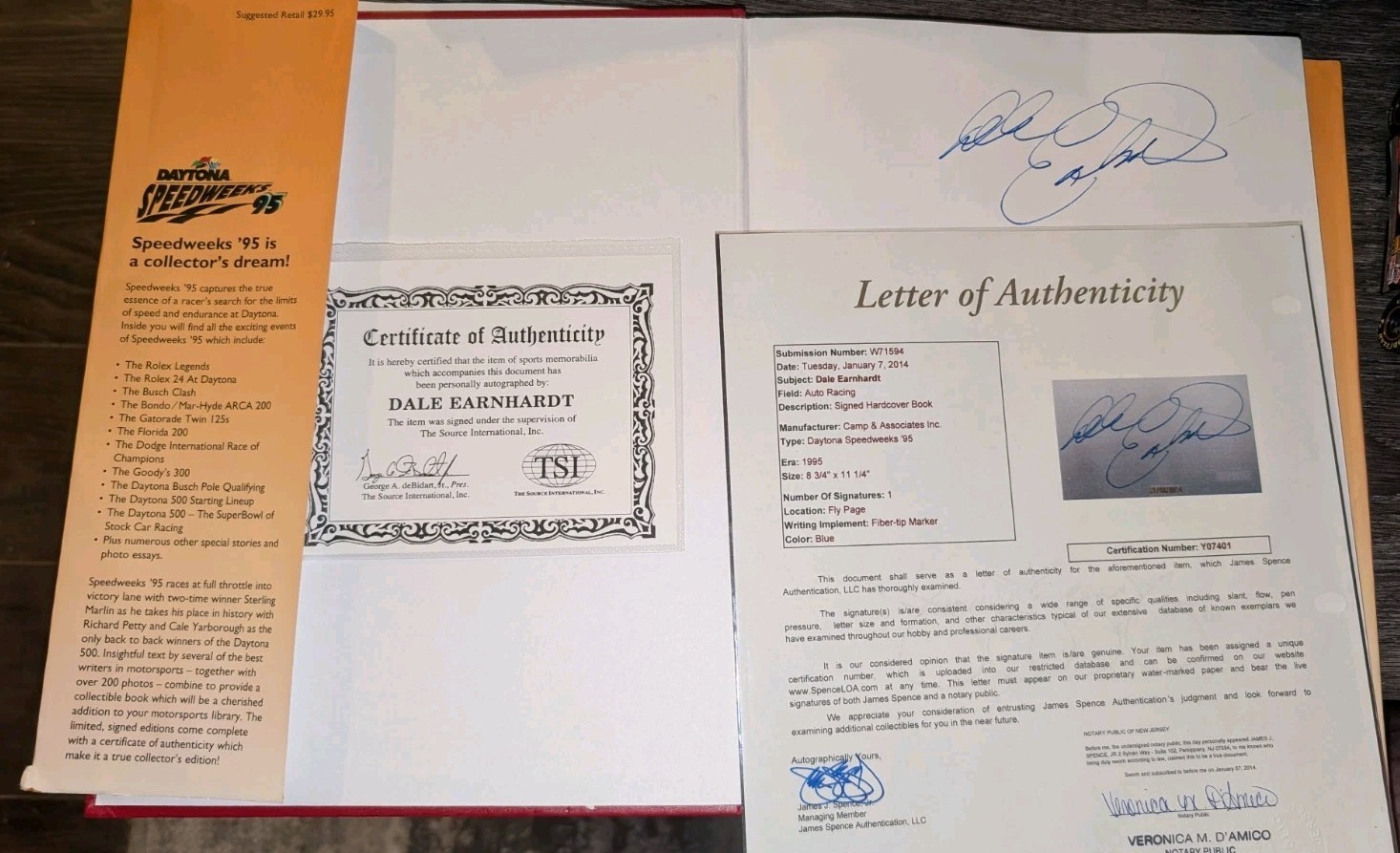 JSA Dale Earnhardt Signed 1995 Daytona Speedweeks Event Book AUTOGRAPHED COA