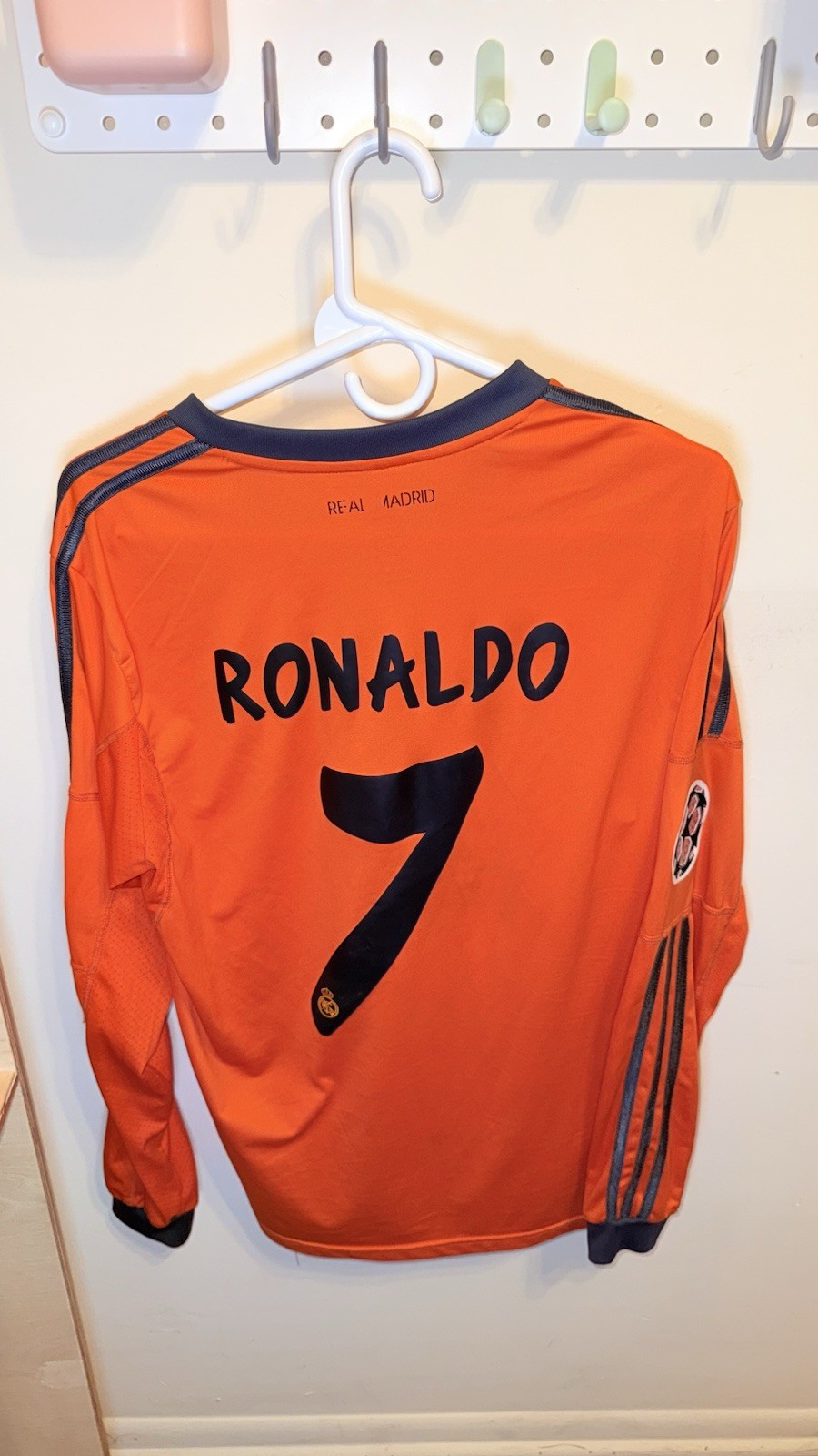 Ultra rare adidas Real Madrid Cristiano Ronaldo #7 Orange Navy Jersey Men XL