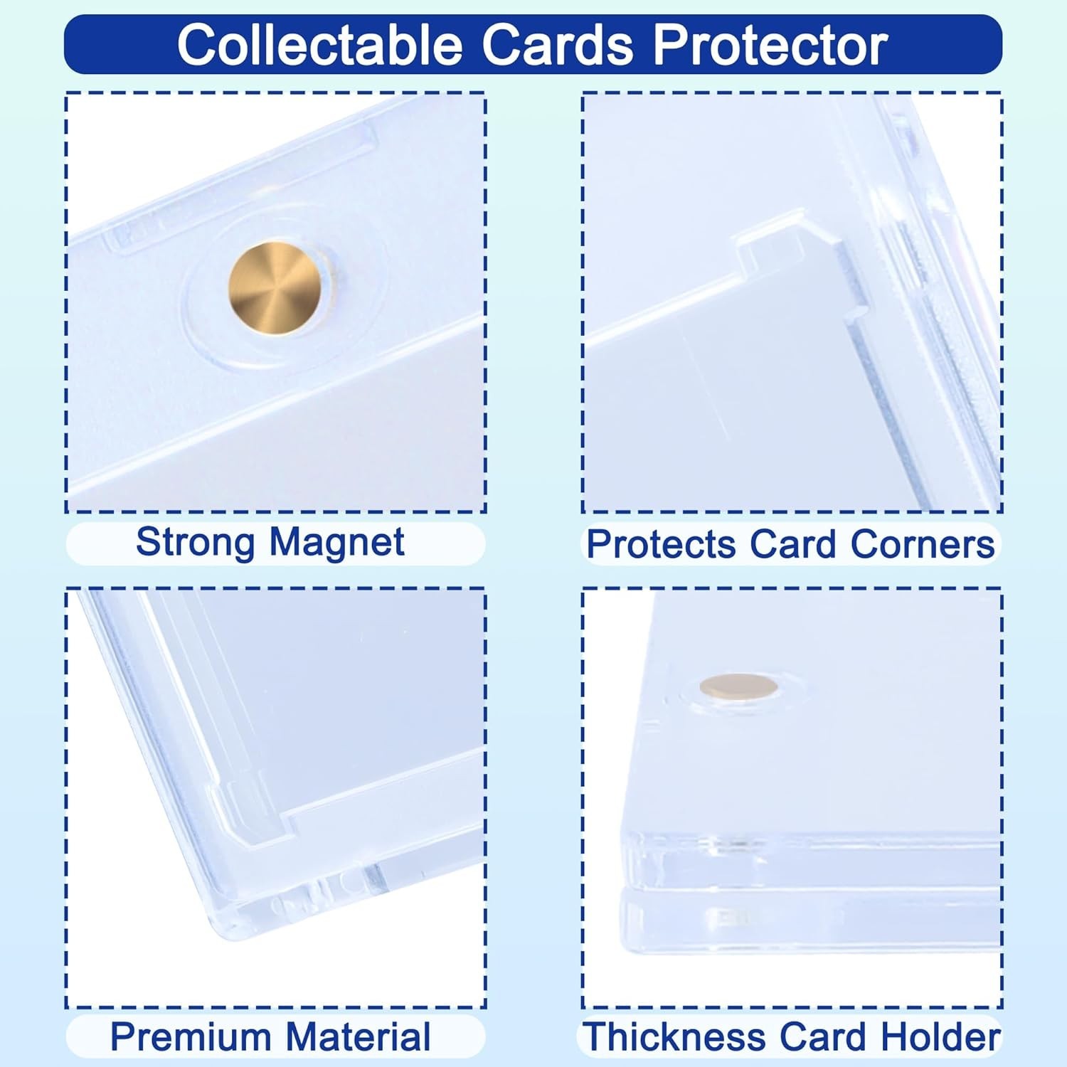 5 Pack 35PT Magnetic Card Holder for Trading Cards, One-Touch Card Case Holde…