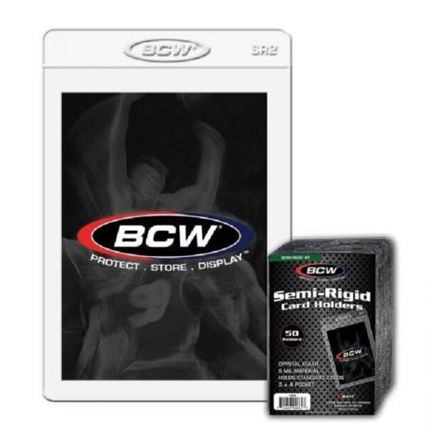 150 BCW Quality Semi-Rigid Holders #2 For 3 x 4 1/2 Standard Trading Cards DEAL