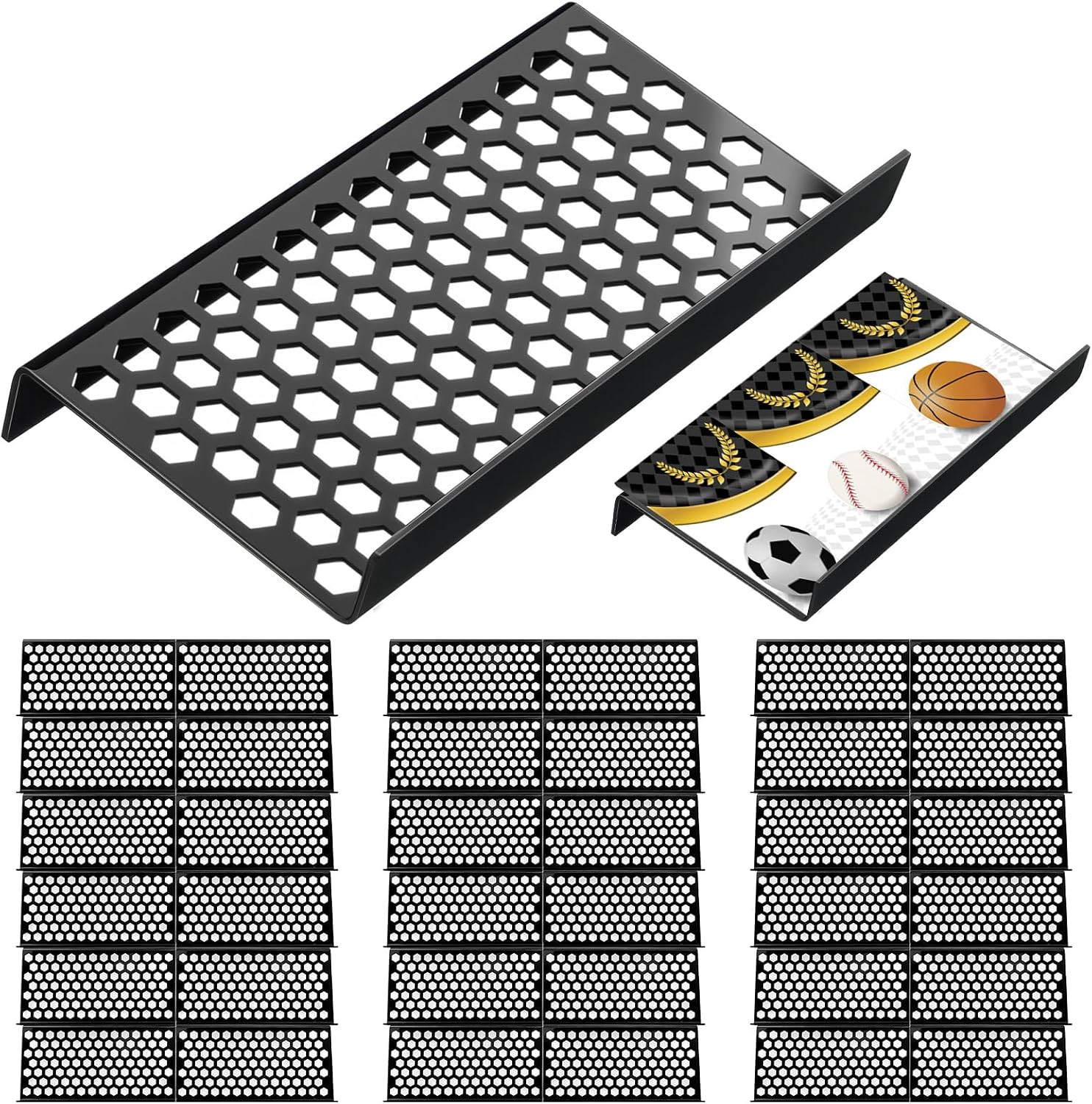 24 Pcs Trading Card Risers for Display Case Acrylic Modular Display Risers for C