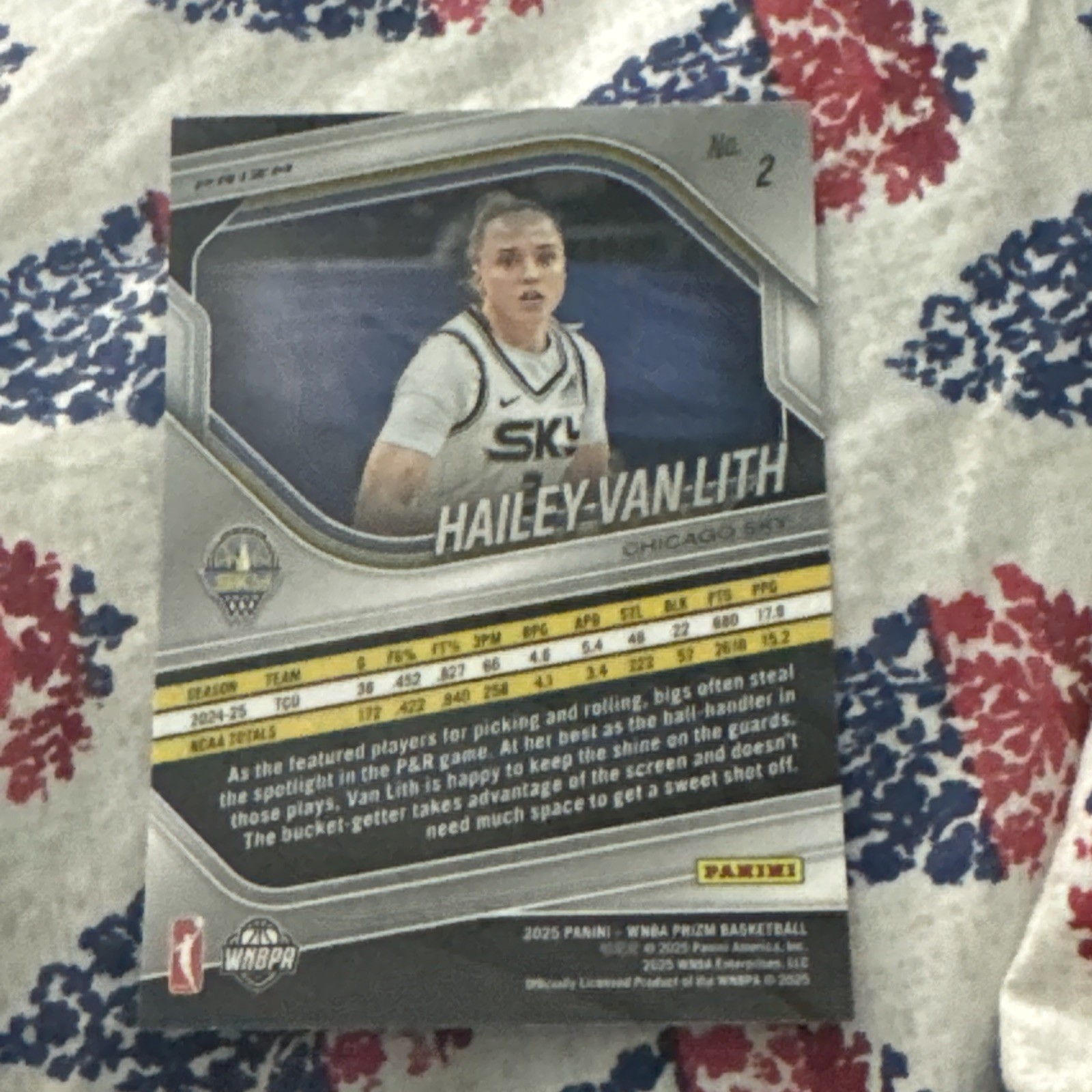 2025 Panini Prizm WNBA Hailey Van Lith 2 Rookie WHITE SEISMIC PRIZM