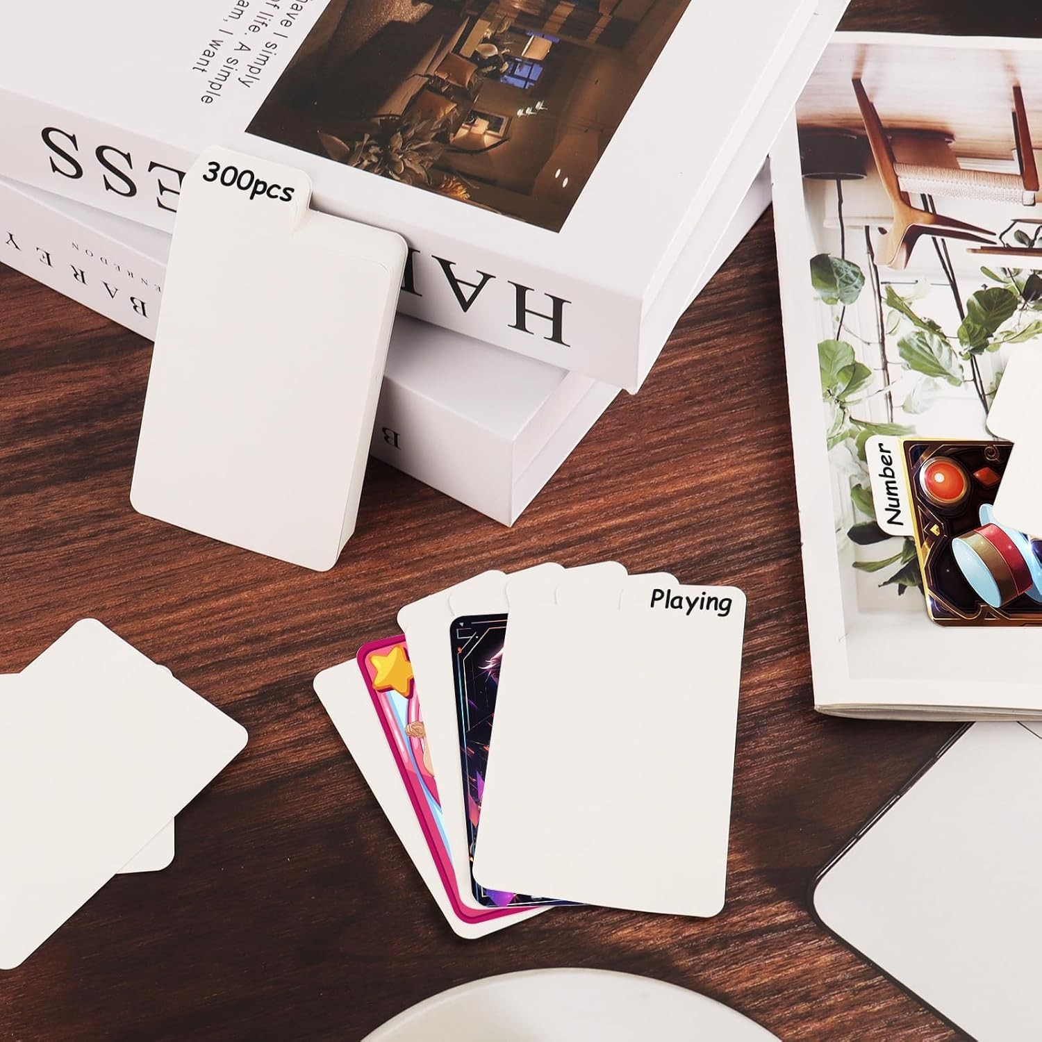 300 Pieces Trading Card Dividers, Blank Paper Card Dividers White Card Separator