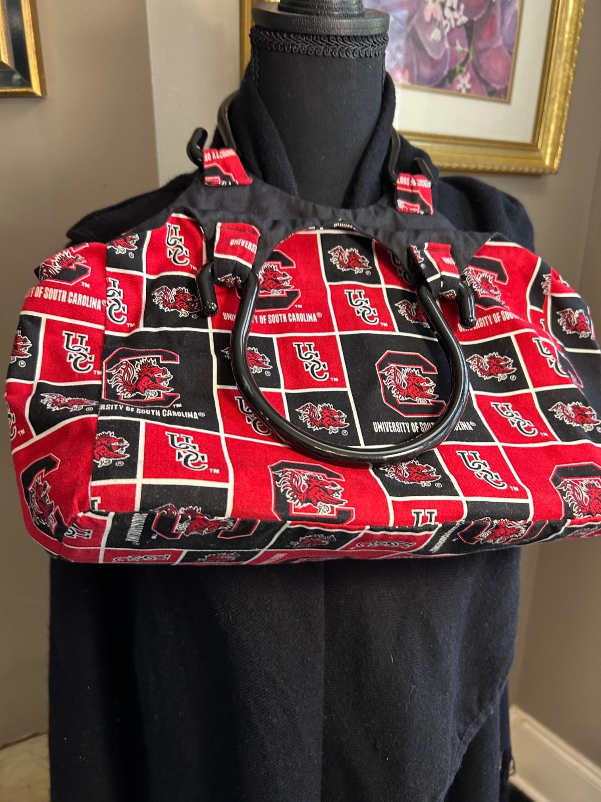 USC Pride. Show your Colors with A Handmade Gamecock Purse, Black, White and Red