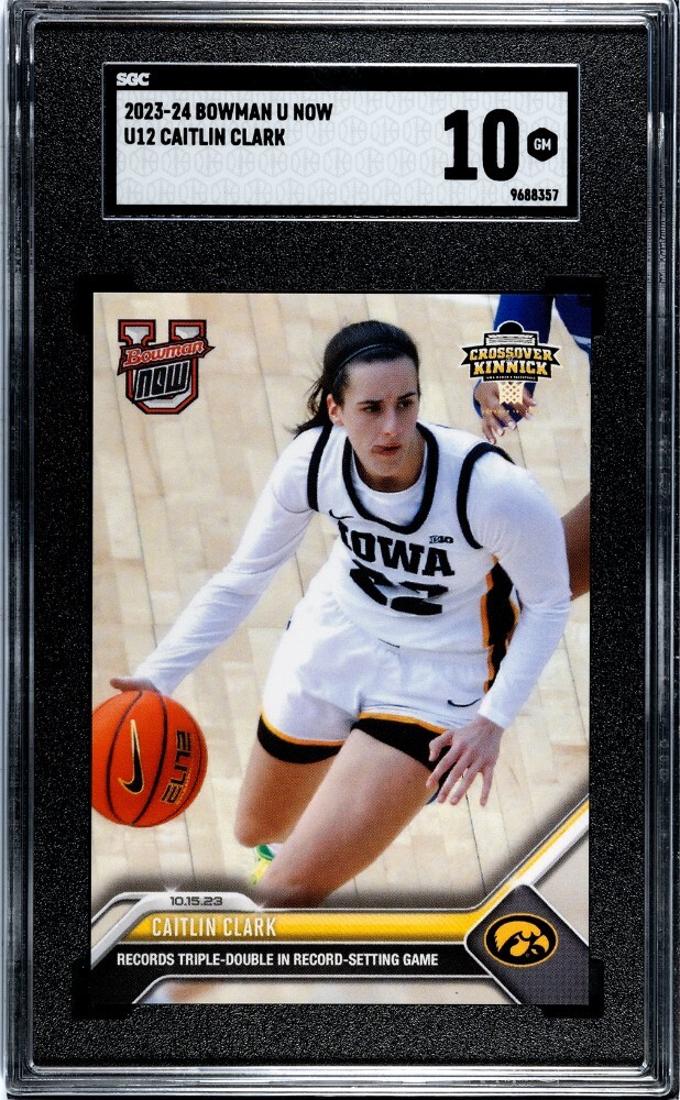 2023 Bowman U Now UI2 Caitlin Clark SGC 10 GEM MINT RC Triple Double Iowa