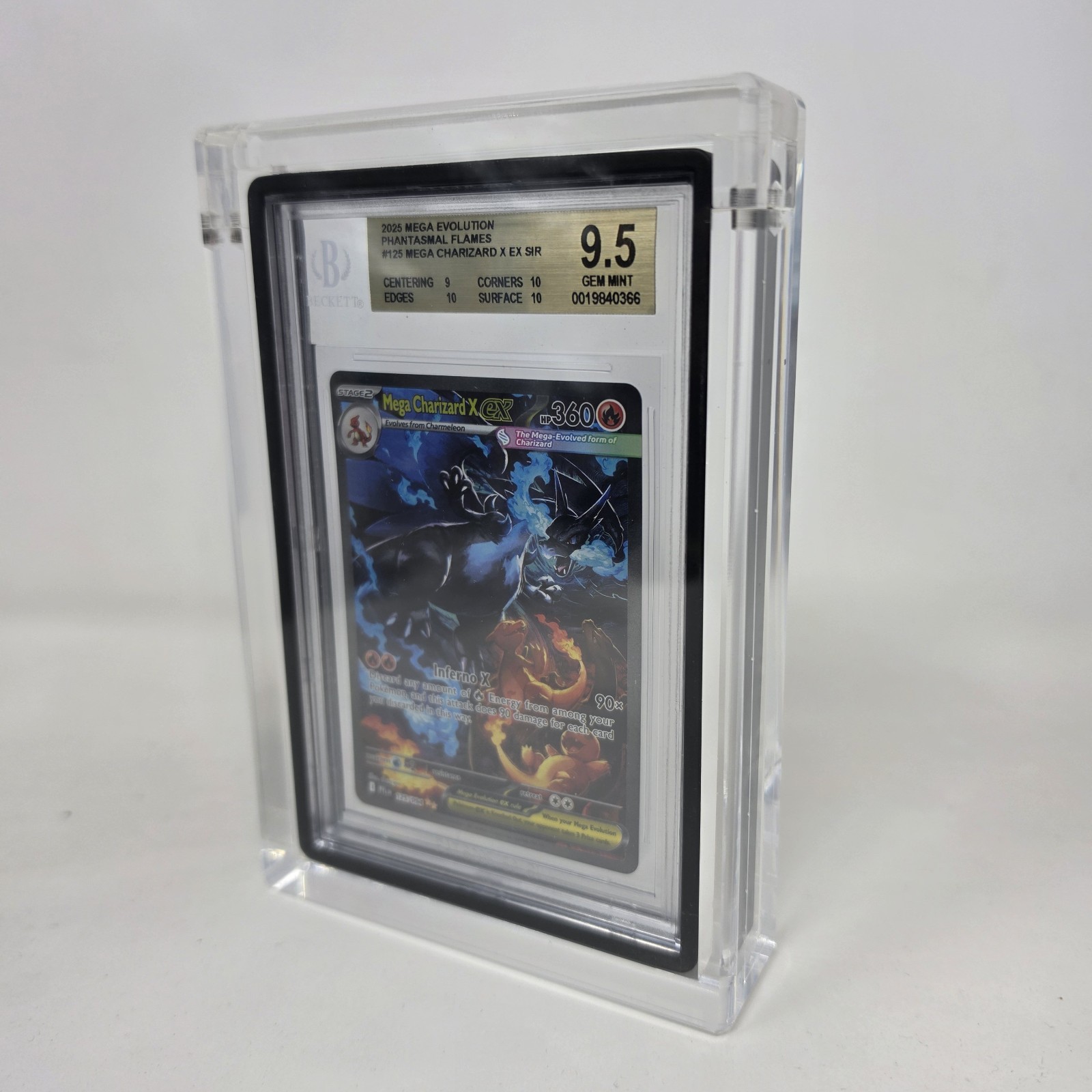 BGS Graded Card Acrylic Magnetic Display Case For Graded Guard Bumpers Installed