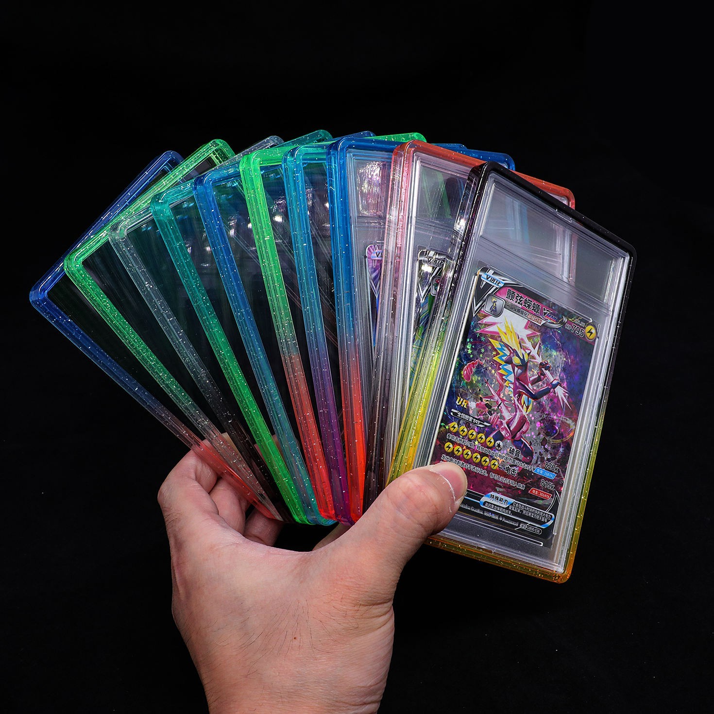 Gradient Glitter TPU 35pt Graded Card Slab Protector for PSA Slab Bumper Guard