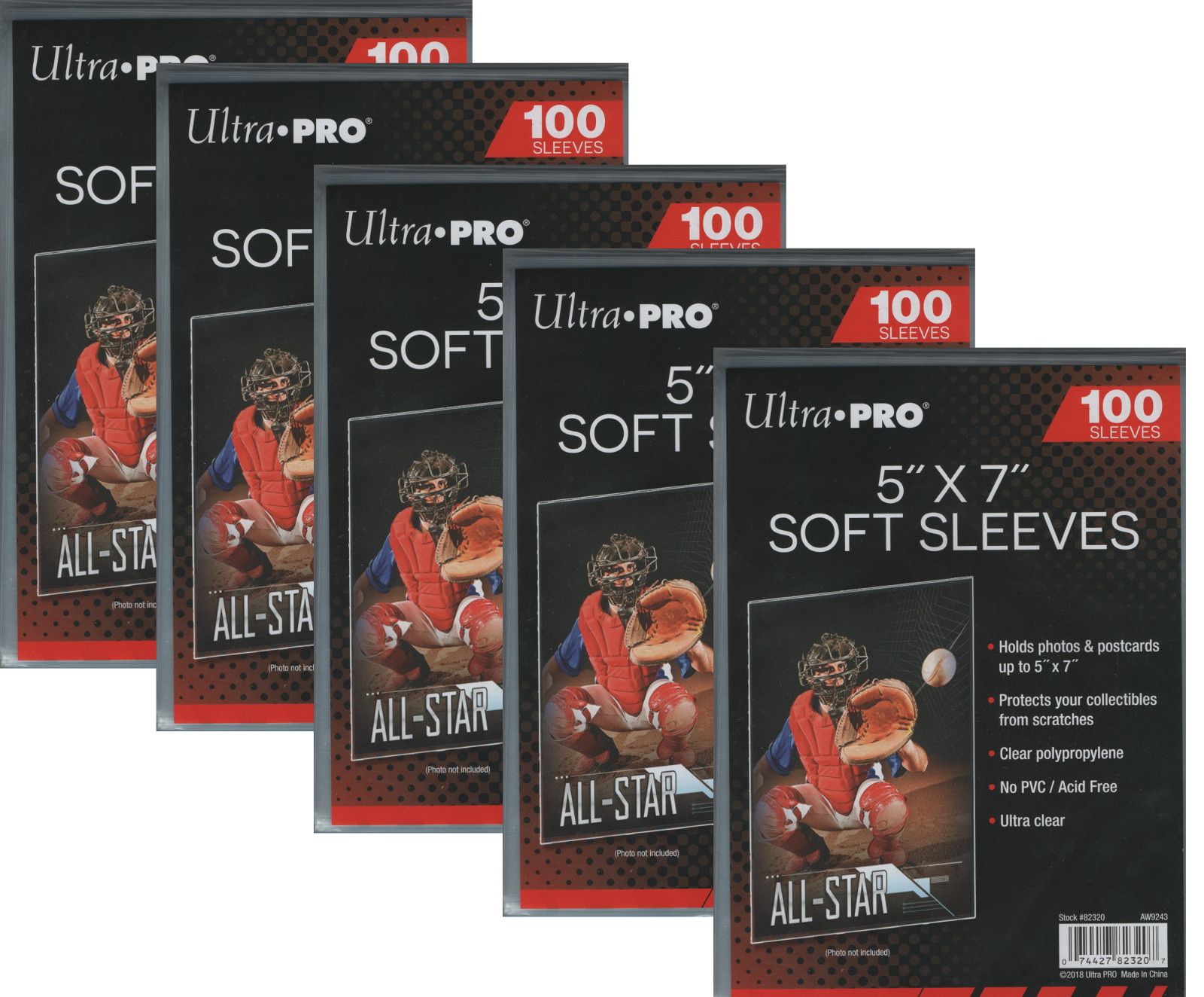 (500) Ultra Pro 5″ x 7″ Soft Sleeves – Protects Oversized Cards Photos Postcards