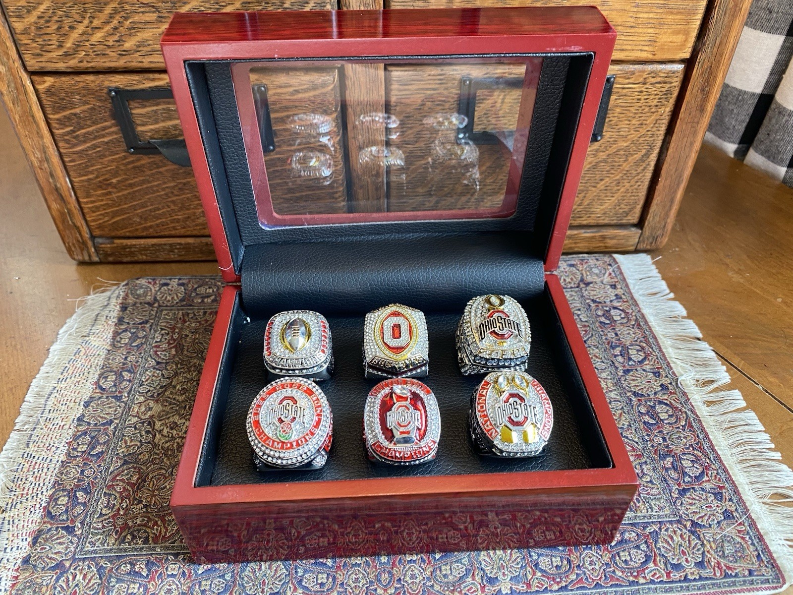Ohio State Buckeyes Football 2025 National Championship Rings with Box