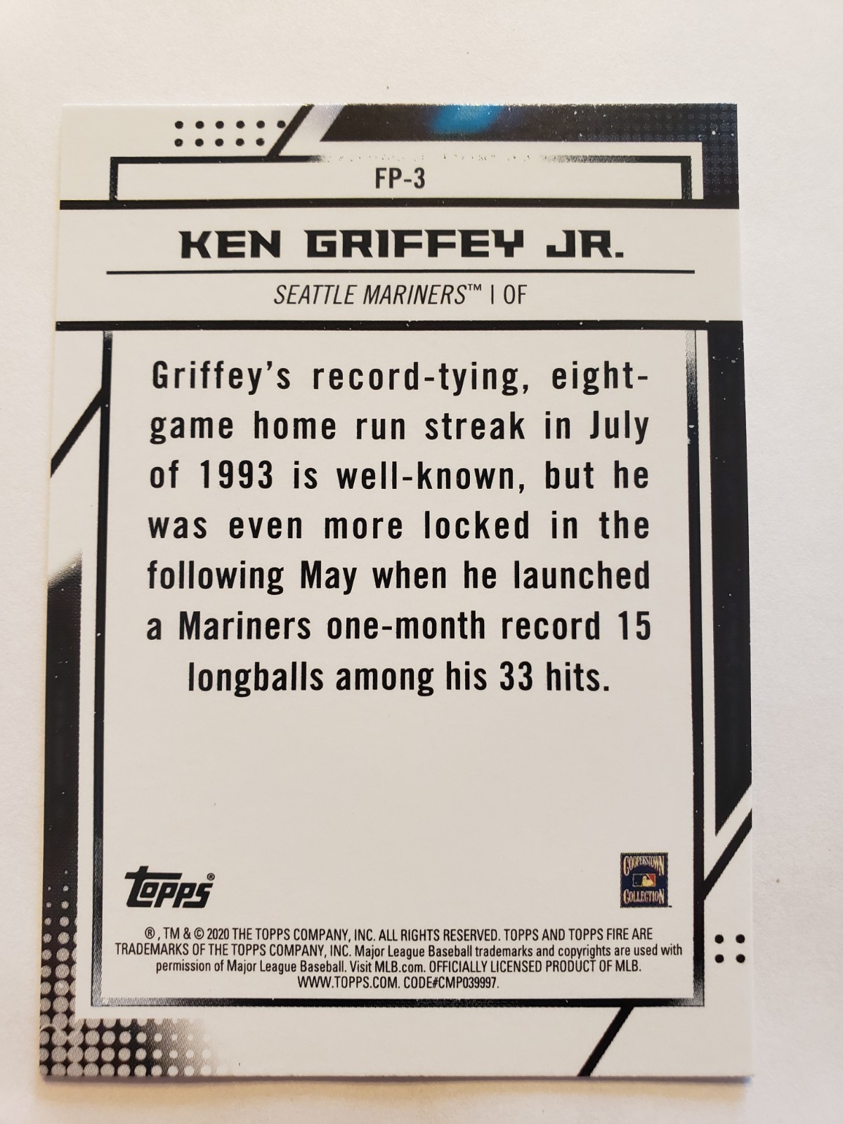 Ken Griffey Jr 2020 Topps Fire Preview NBCD #FP-3
