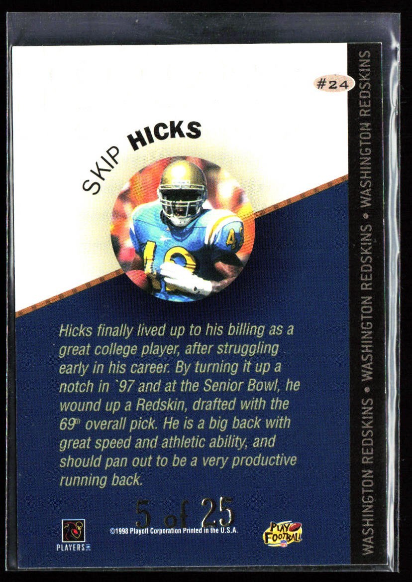 1998 Playoff Prestige Draft Picks SKIP HICKS RC Green SSP /25 #24 UCLA BRUINS