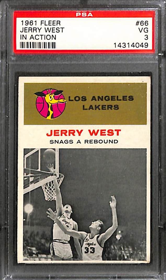 1961 Fleer #66 Jerry West In Action PSA 3 VG 14314049