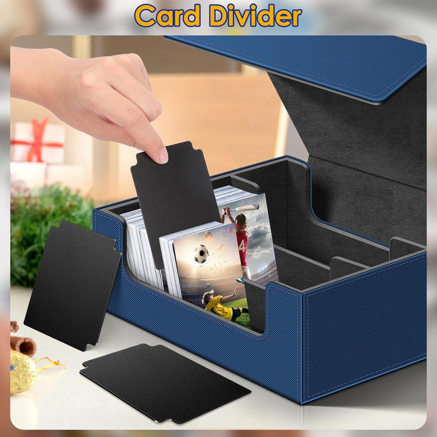Trading Card Storage Box for 1800+PU Leather Storage Box magnetic Closure