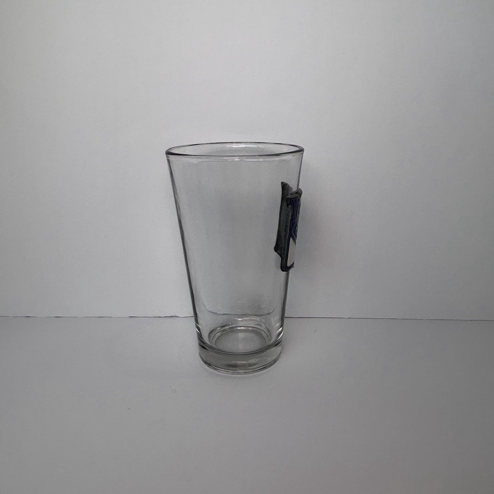 New York Rangers Glass Pint Metal Enameled Logo