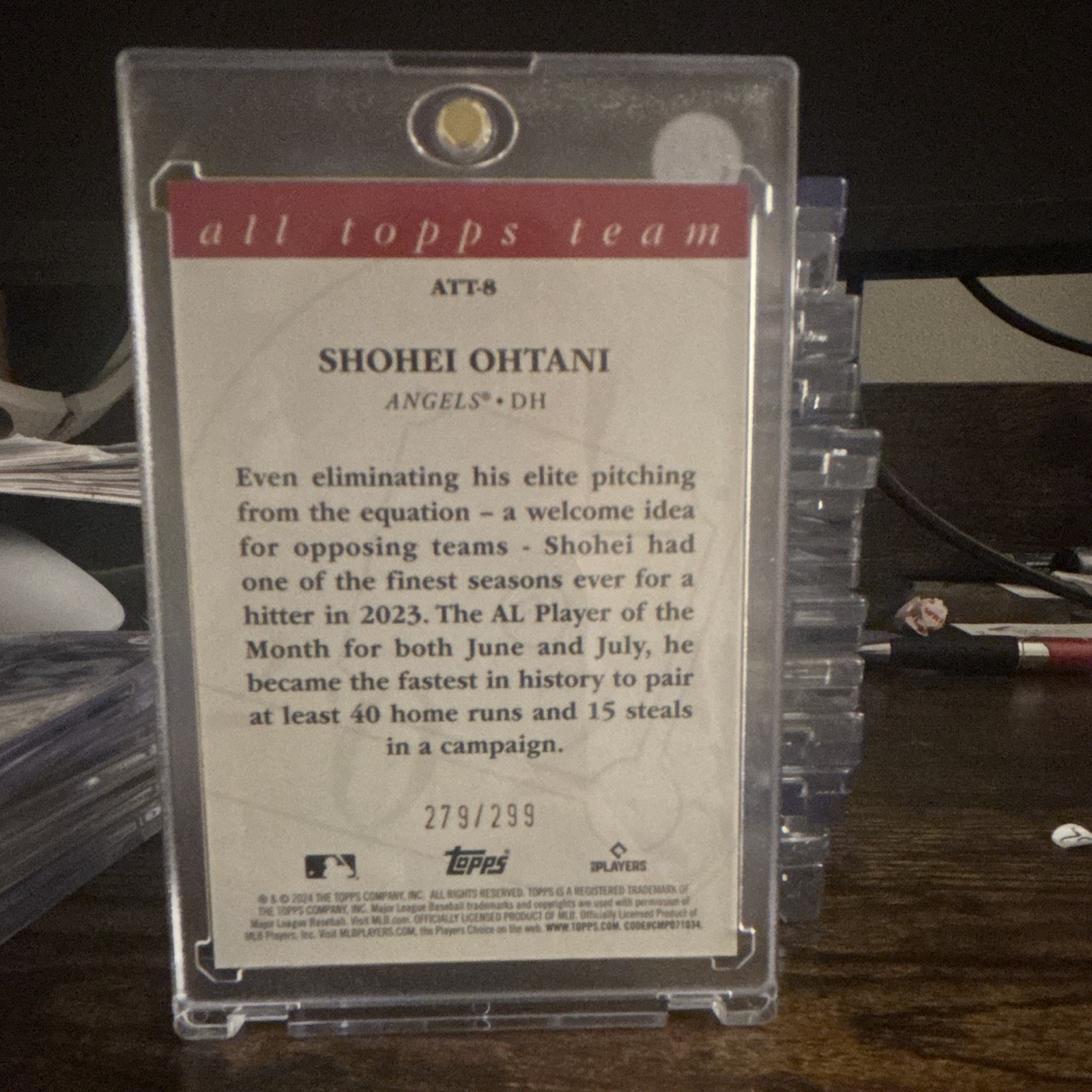 2024 Topps Series 1 Shohei Ohtani All Topps Team Black #ATT-8 /299