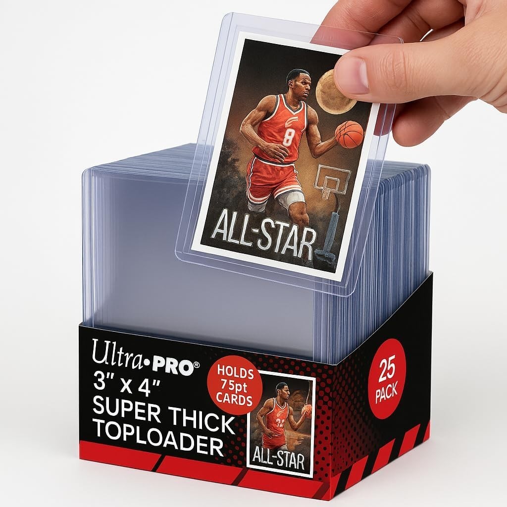 3 x 4 Super Thick Baseball Card Toploaders,Polyvinyl Chloride, Holds 75pt Car…