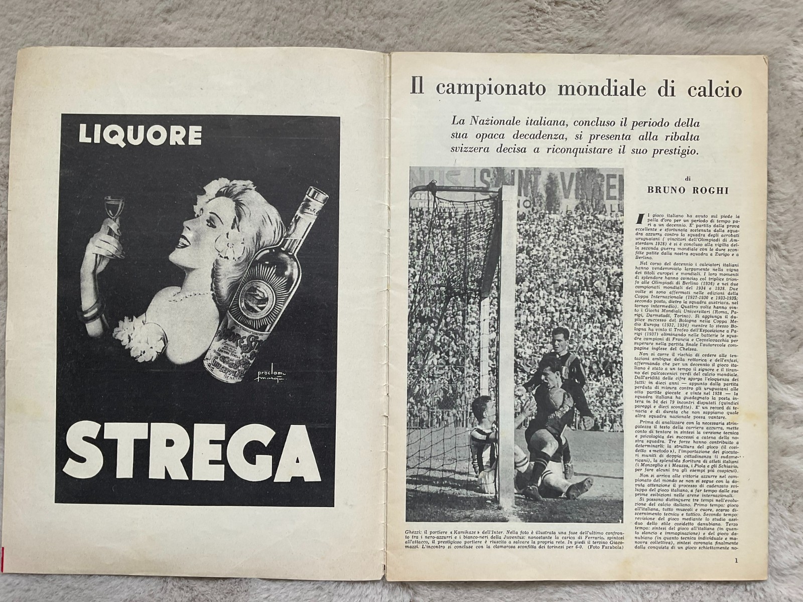 1954 FIFA WORLD CUP SWITZERLAND – RARE TOURNAMENT BROCHURE IN ITALIAN