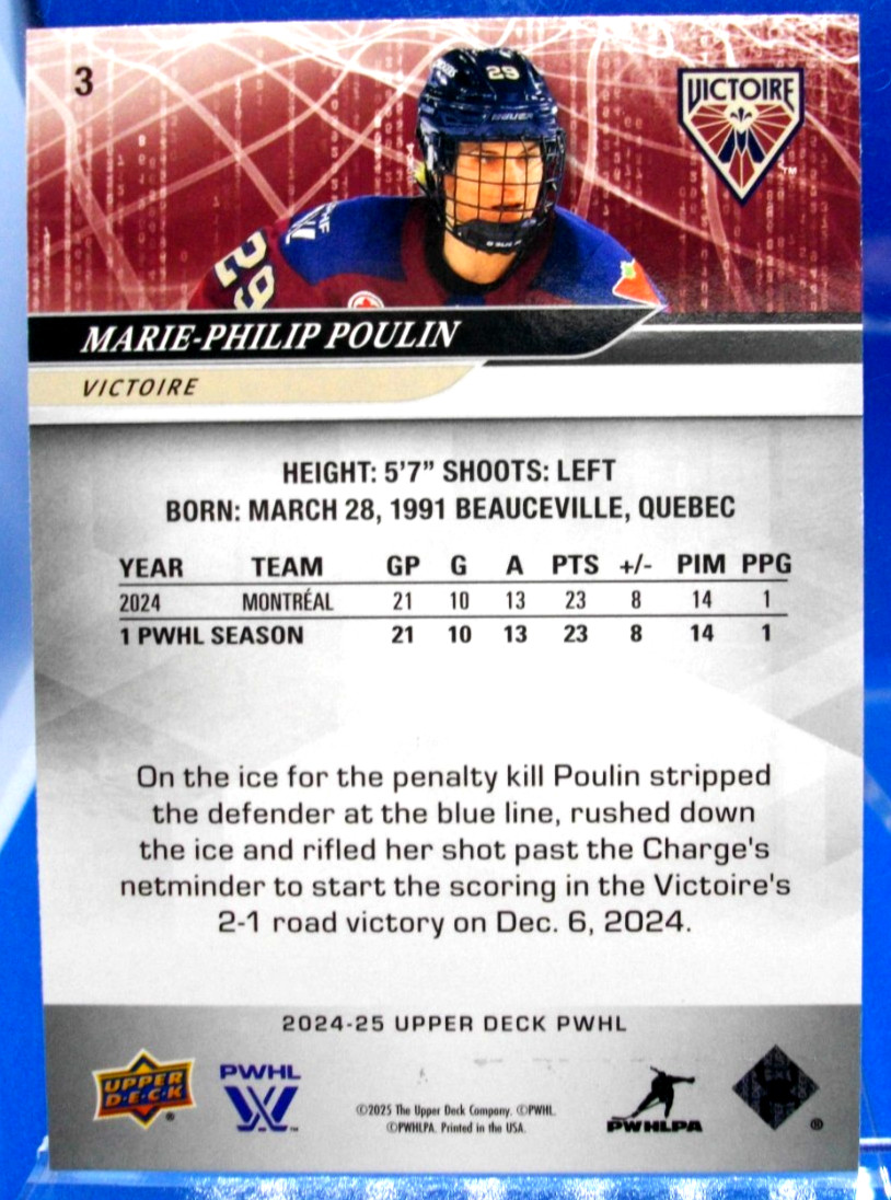 2025 UD PWHL 2ND EDITION HOCKEY BASE CARD (1-50) YOU PICK FROM LIST YOU SELECT
