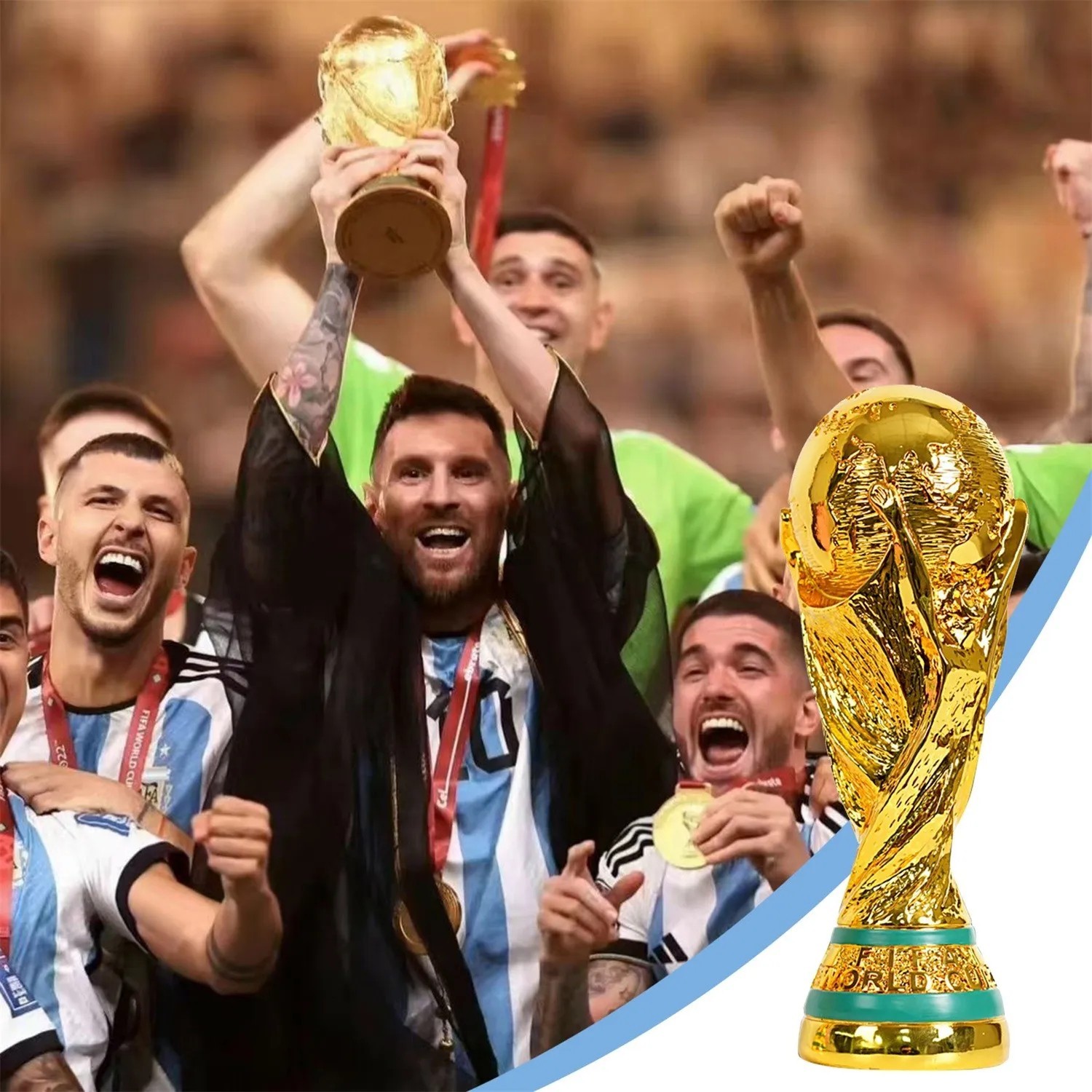 1Pc13/21/27/36cm Resin Cup Qatar 2022World Soccer Trophy Football Champion Award