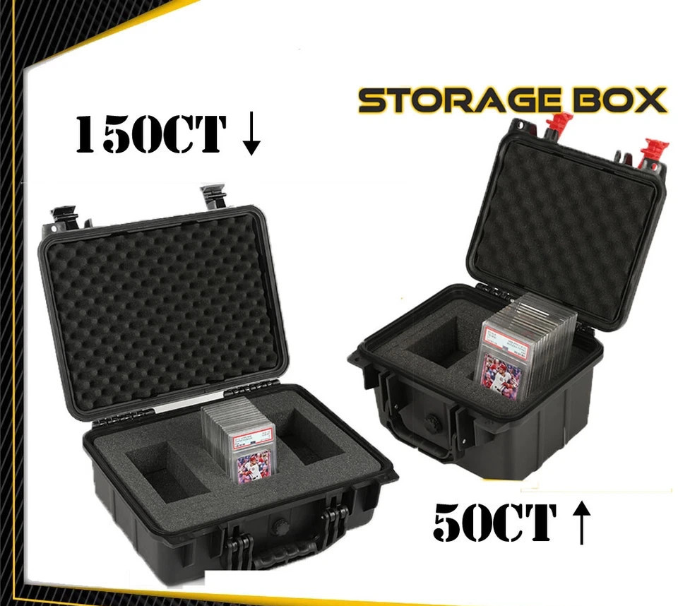 50CT 150CT Weatherproof Graded Card Storage Box Case Slab Holder & Protector New