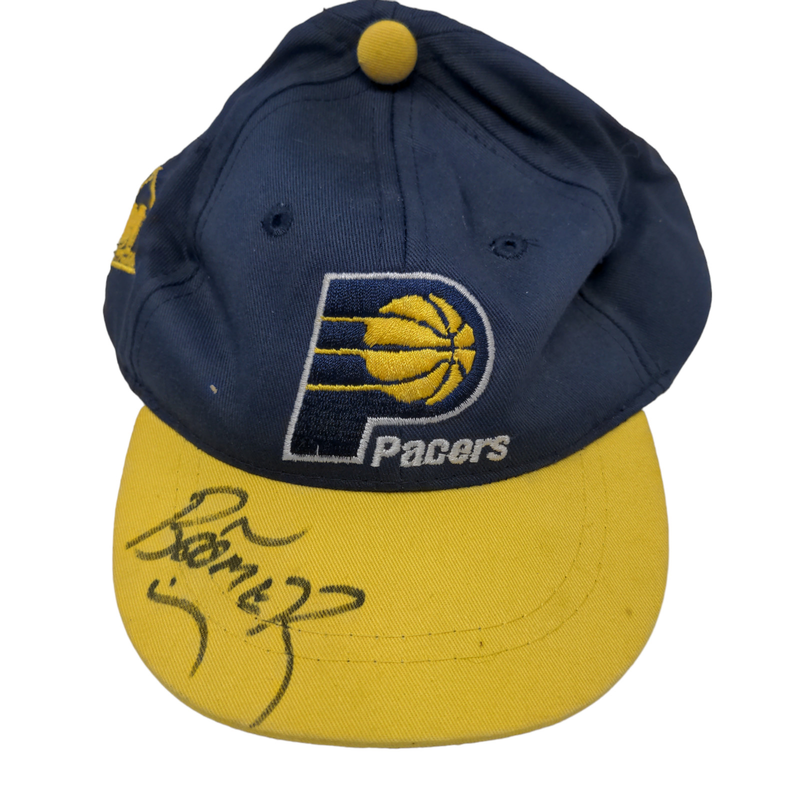 Mighty Mac Boy’s Snapback Hat Blue 2-4T Yellow Indiana Pacers Autographed Boomer