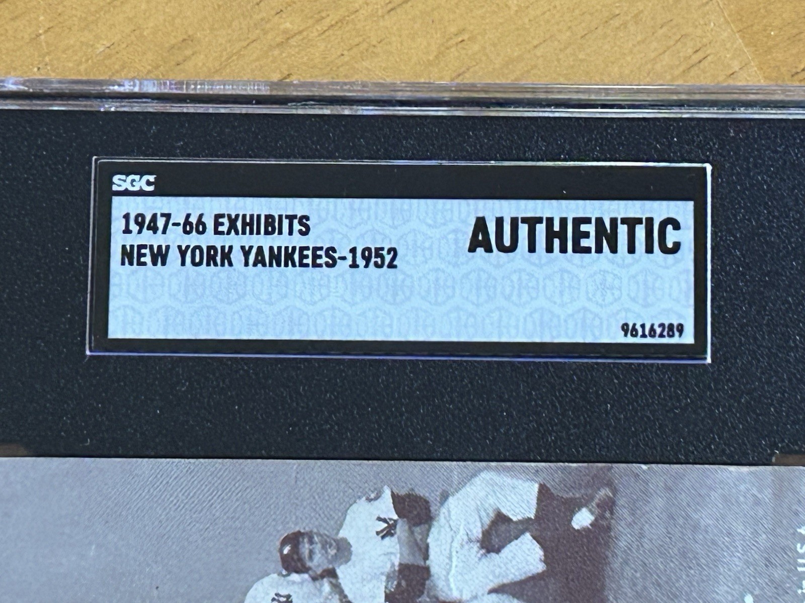 1952 EXHIBITS Card MICKEY MANTLE NEW YORK YANKEES SGC Authentic World Champions