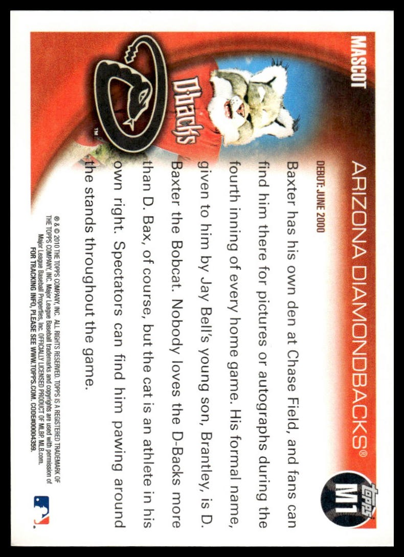 2010 Topps Opening Day #M1 Baxter the Bobcat Mascots