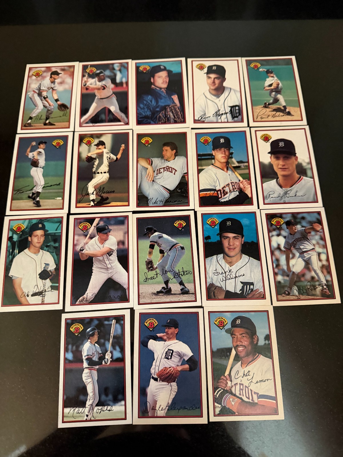 Detroit Tigers Team Set – 1989 Bowman – GEM – 18 Cards